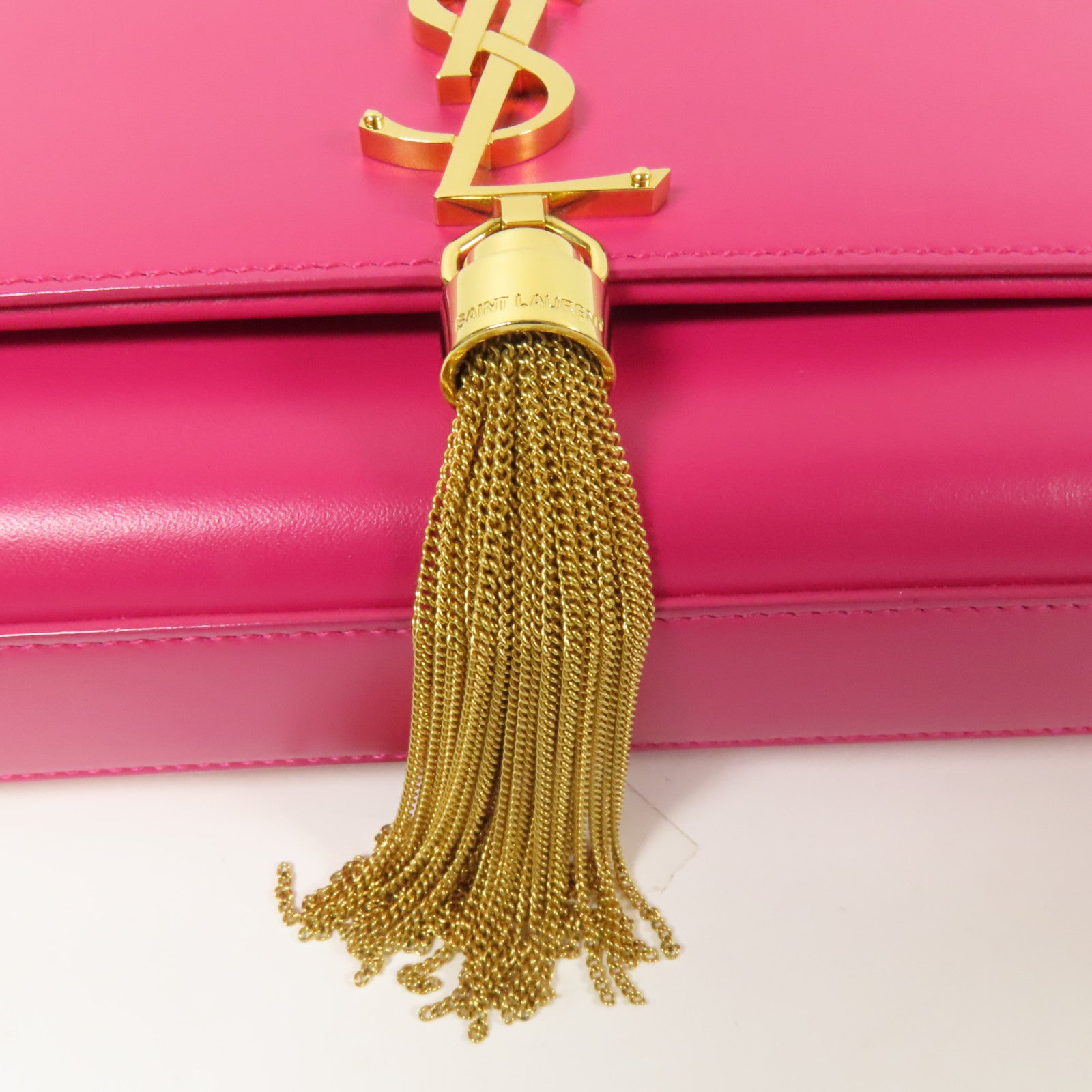 SAINT LAURENT 牛皮皮革Kate金扣鏈帶肩背袋