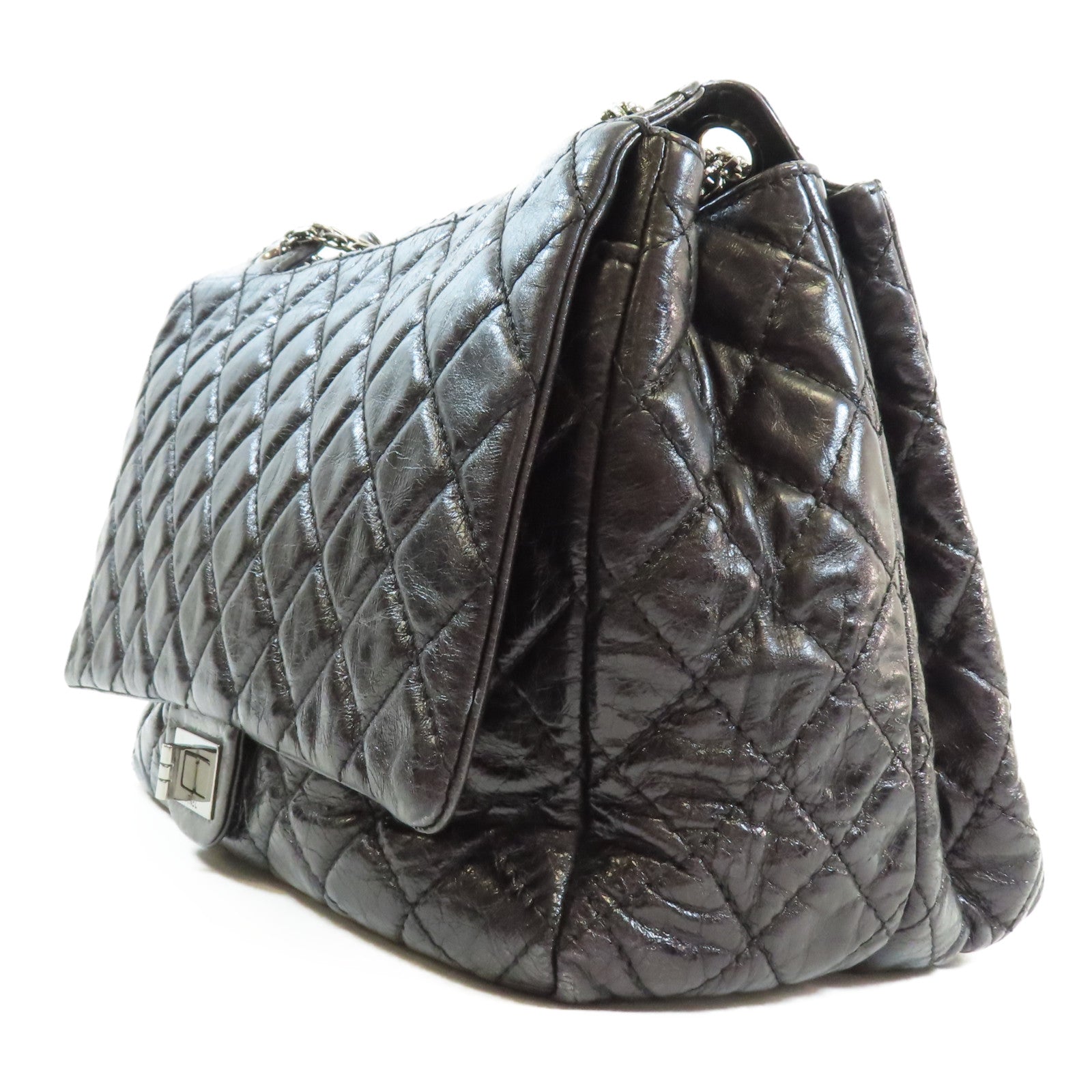 CHANEL CC SHW Chain Shoulder Bag Calfskin Leather Black