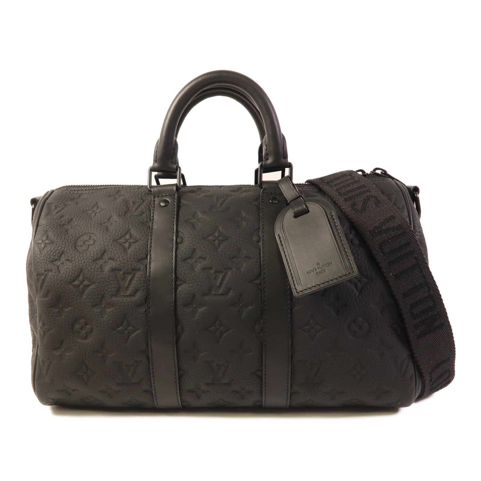 LOUIS VUITTON Monogram Taurillon Keepall Bandouliere35手挽肩背兩用袋