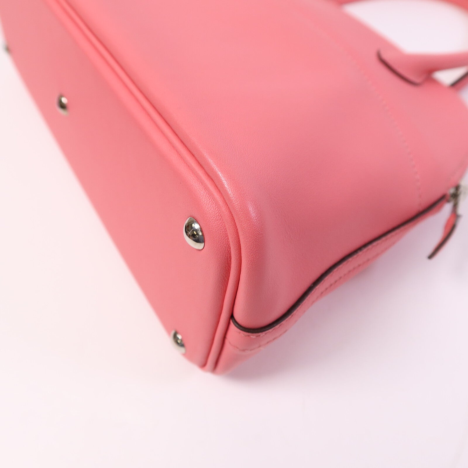 HERMES Swift皮革Bolide 27銀扣手挽肩背兩用袋Rose Azalee