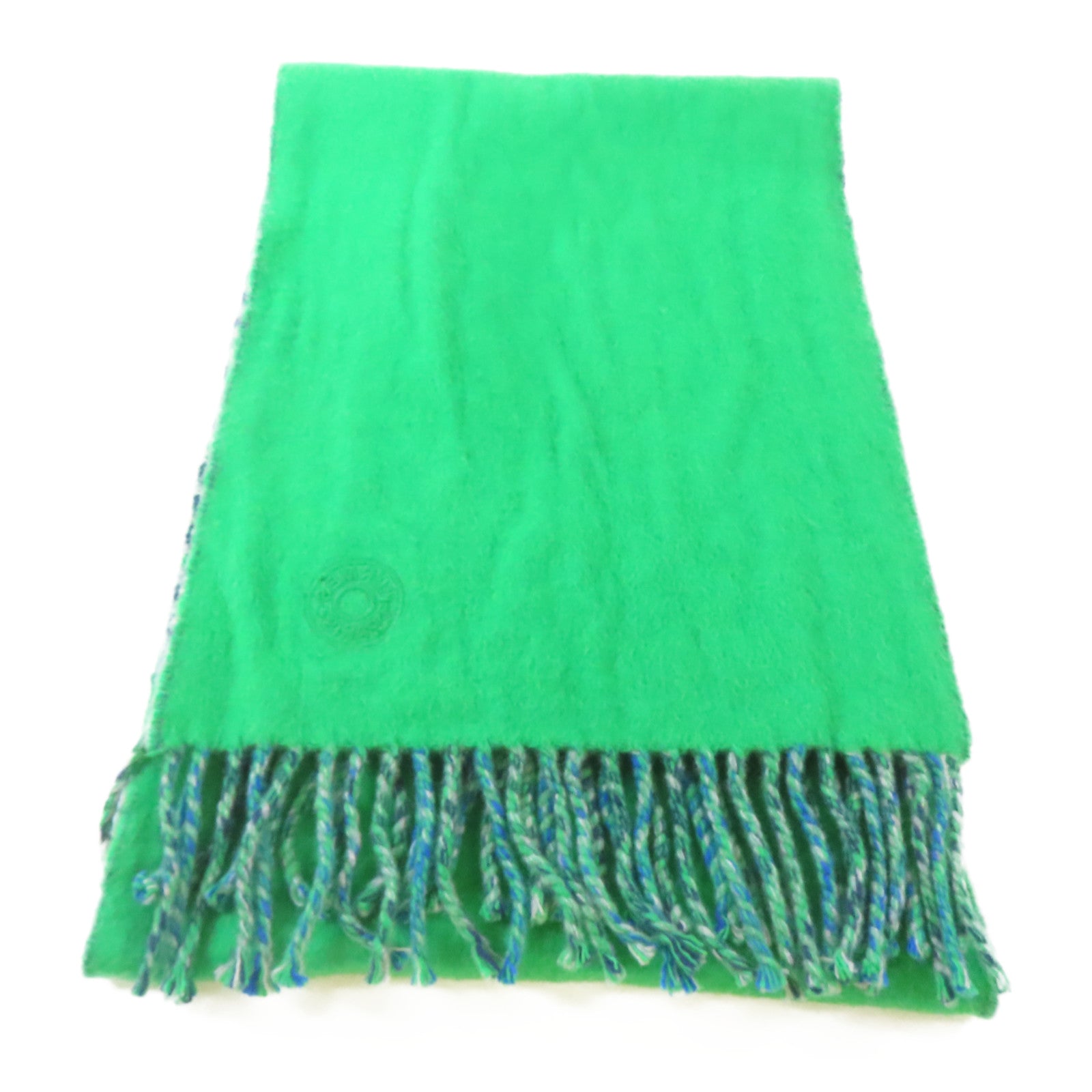 HERMES 羊絨Scarf圍巾綠色/藍色