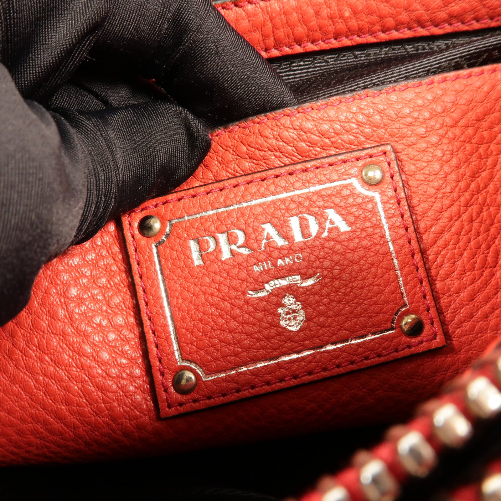 PRADA 牛皮皮革2WayShoulder手挽肩背兩用袋