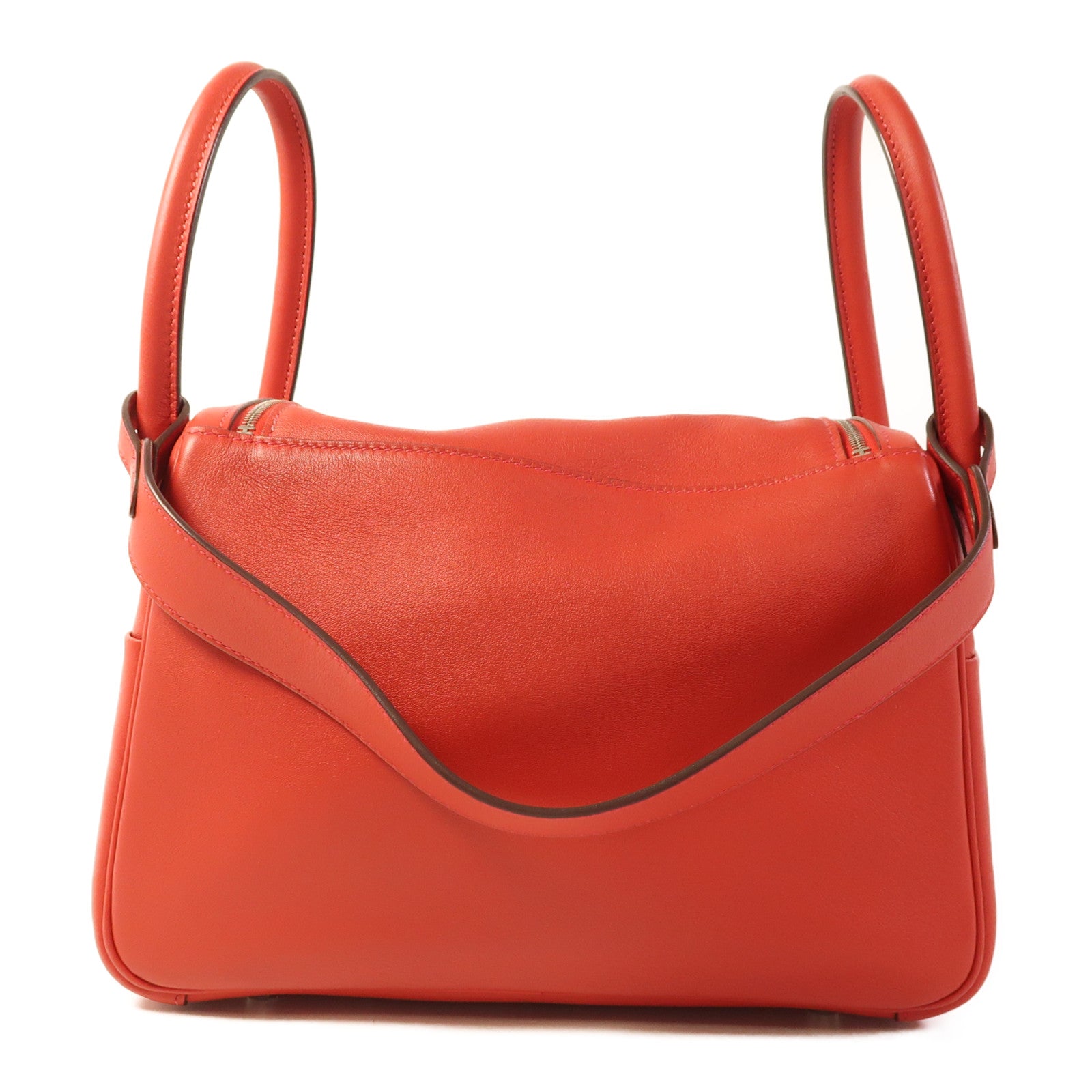 HERMES 【激減優惠】Swift皮革Lindy 26銀扣手挽肩背兩用袋Rouge Casaque