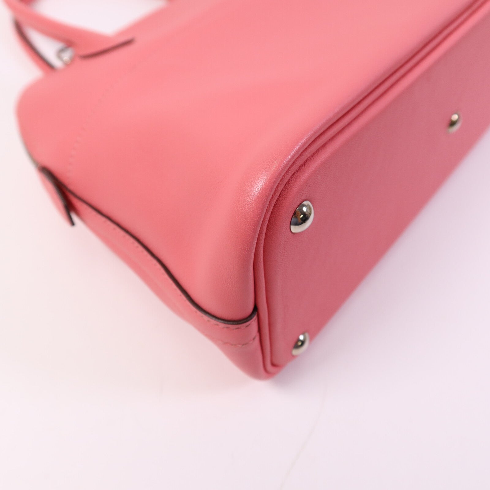 HERMES Swift皮革Bolide 27銀扣手挽肩背兩用袋Rose Azalee