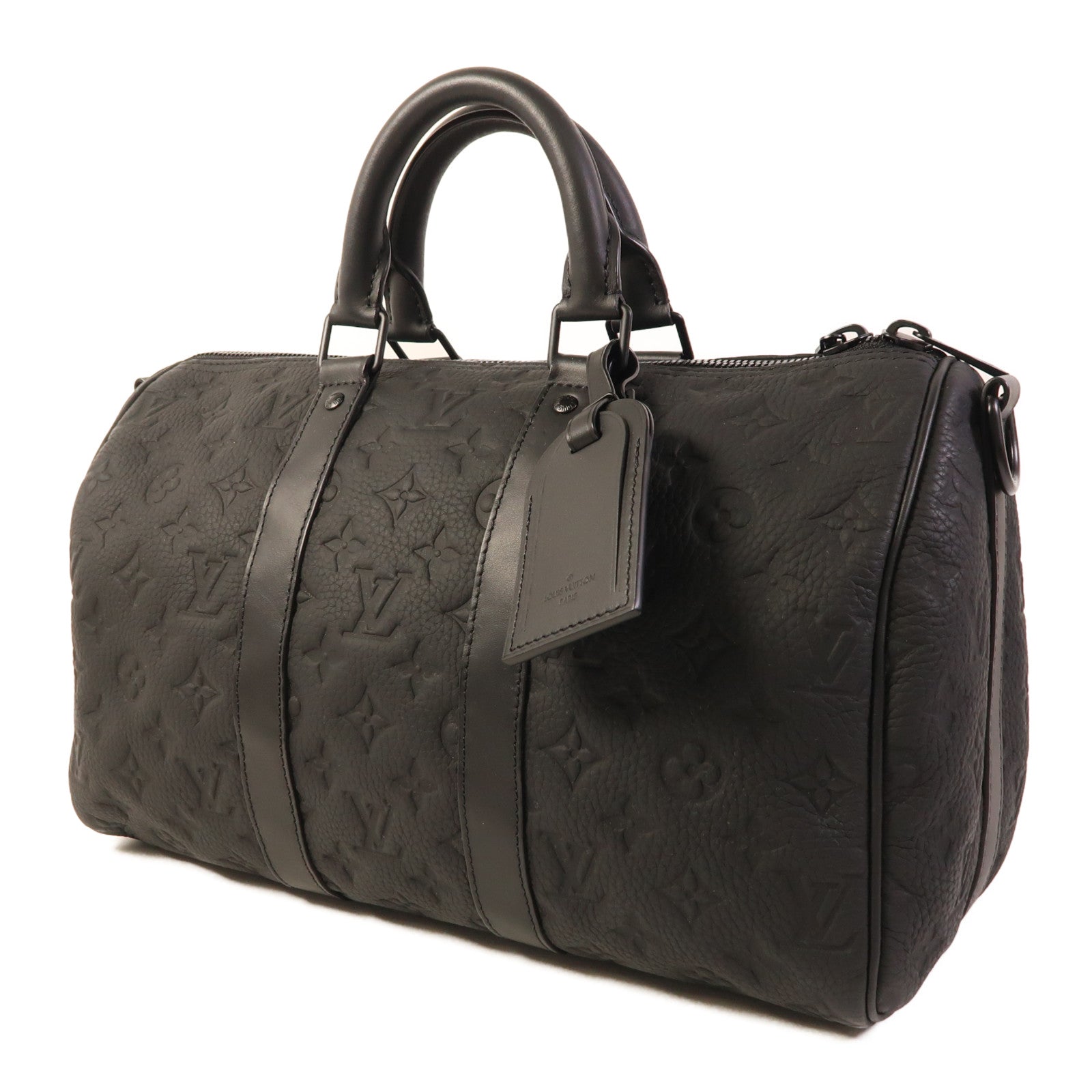 LOUIS VUITTON Monogram Taurillon Keepall Bandouliere35手挽肩背兩用袋