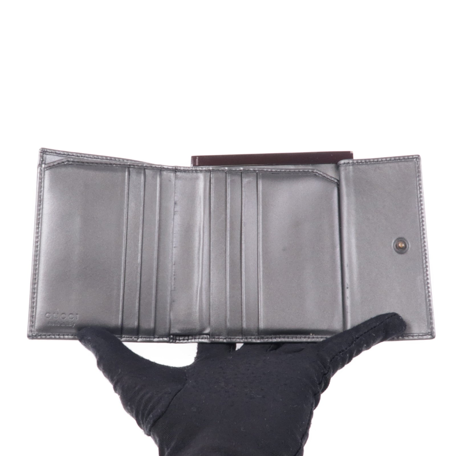 GUCCI GG Wallet Wallet Calfskin Leather Brown