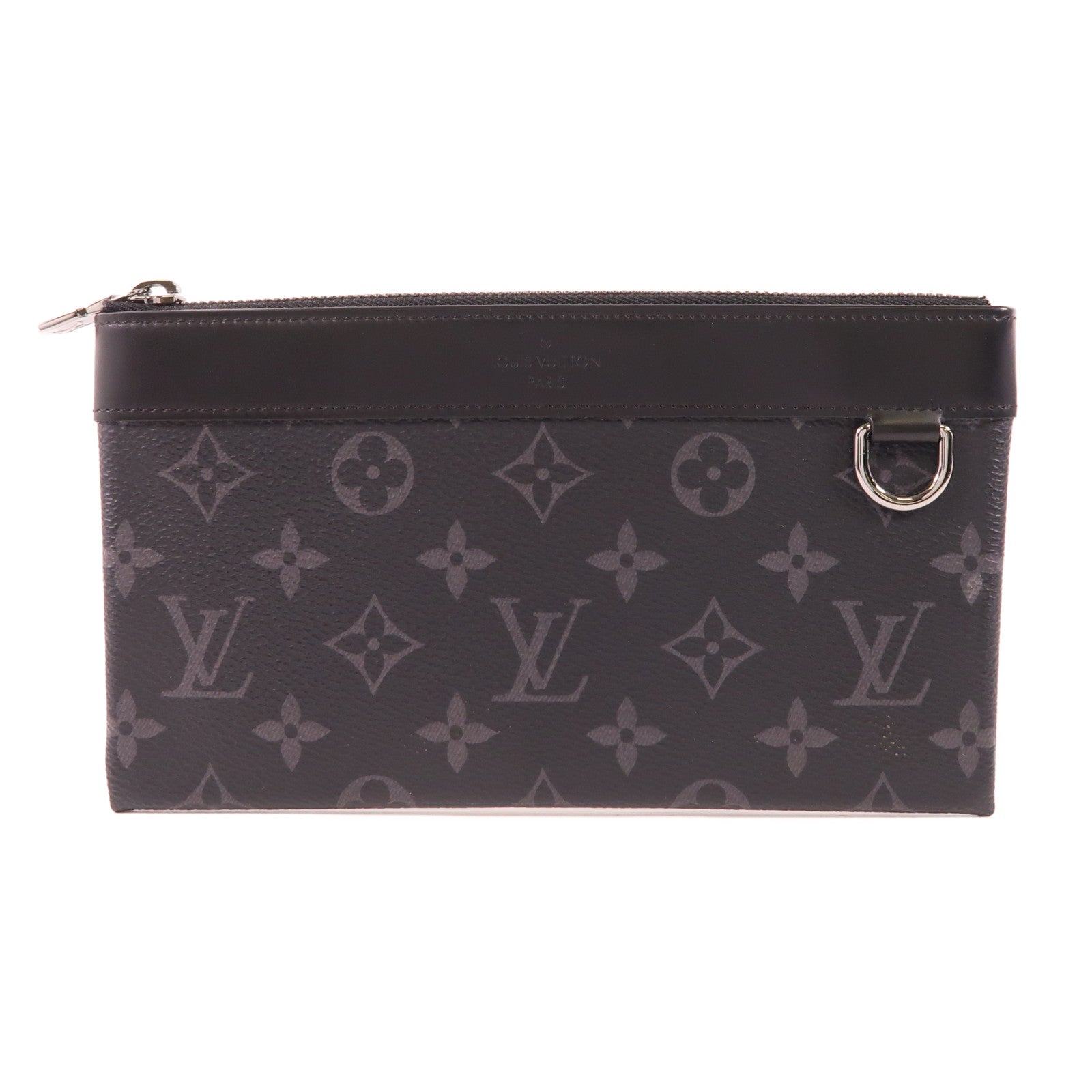 LOUIS VUITTON Monogram Eclipse Pochette Discovery銀扣小袋