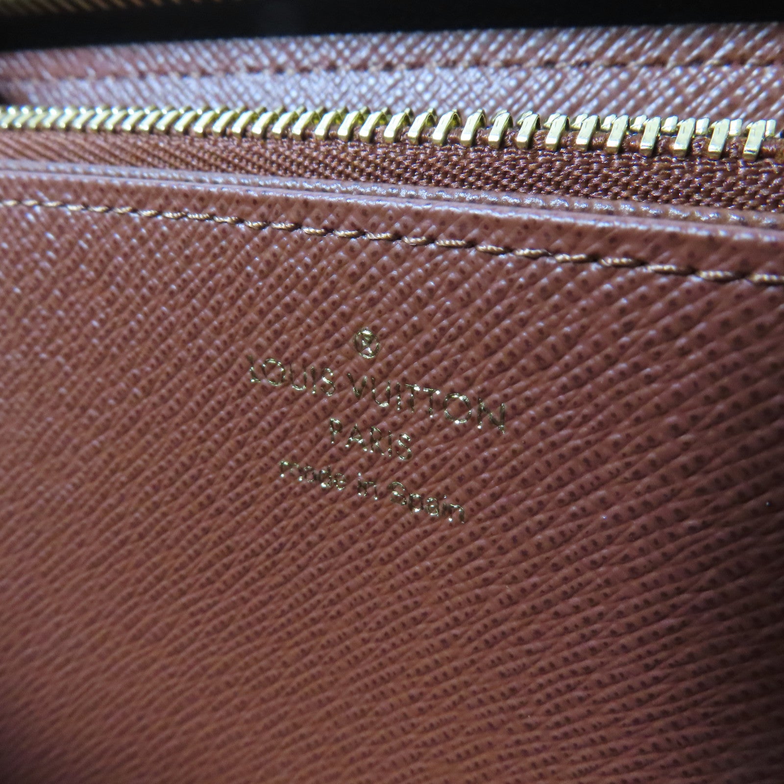 LOUIS VUITTON Monogram Zipper Long Wallet金扣長錢包棕色
