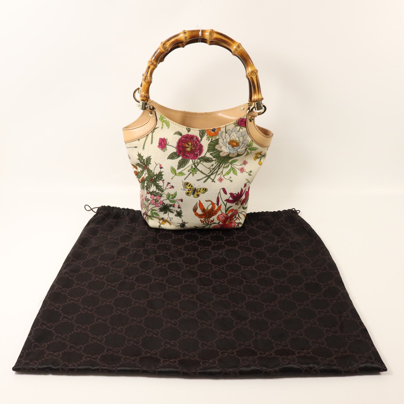 GUCCI 帆布Hand Bag金扣手挽袋