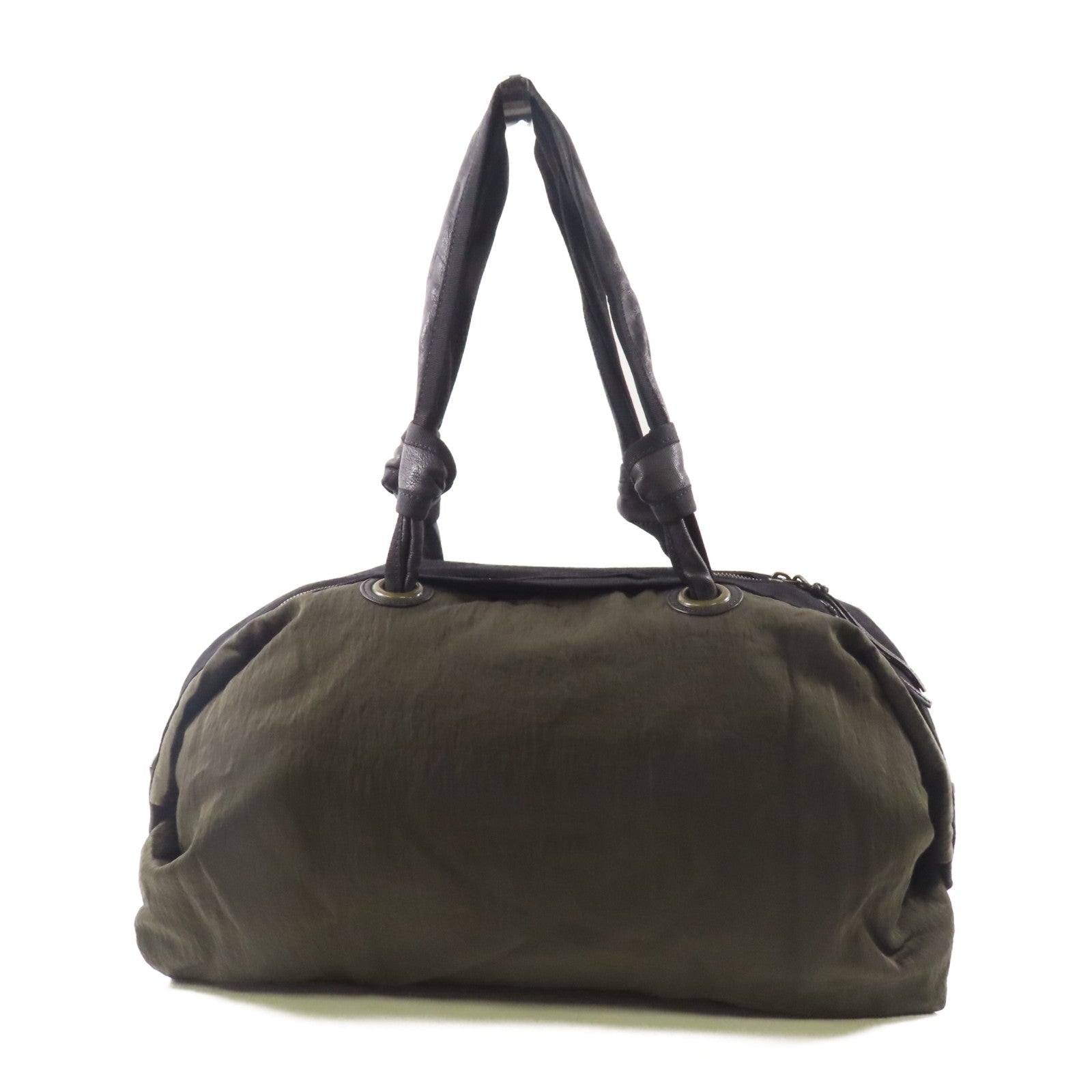 LANVIN 尼龍Shoulder Bag肩背袋卡其色/黑色