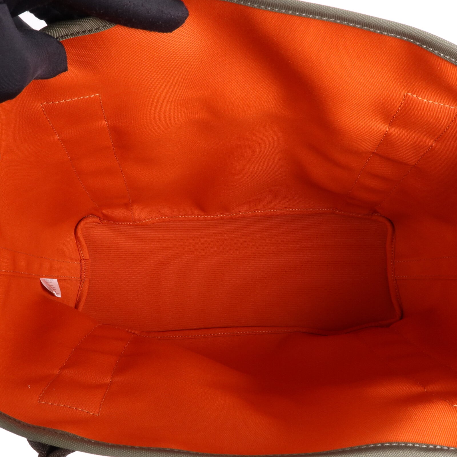 HERMES 【激減優惠】帆布Sac De Pansage Groom銀扣手挽肩背兩用袋Green