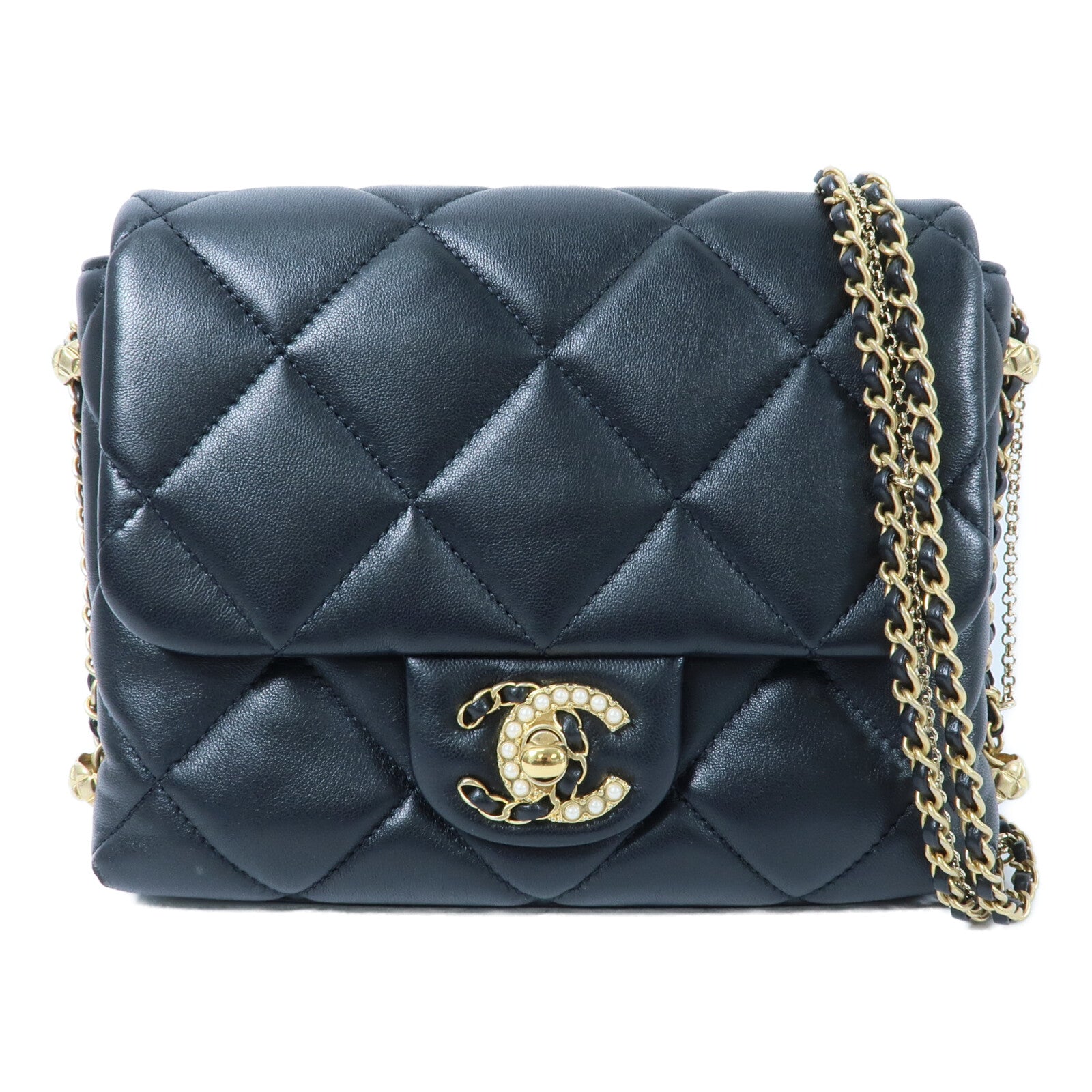 CHANEL 羊皮皮革Chain Shoulder鏈帶肩背袋