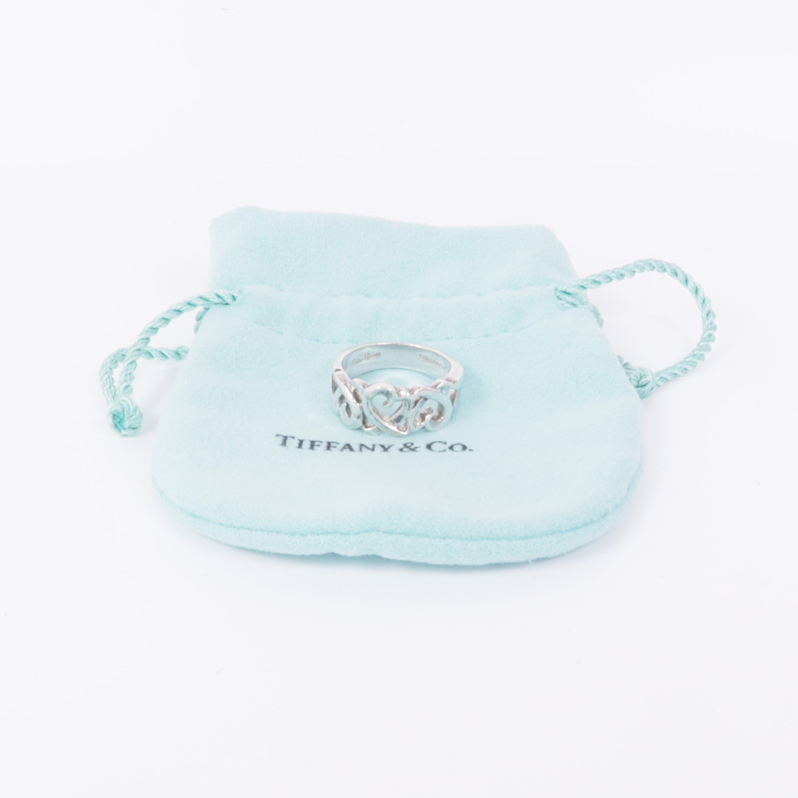 TIFFANY＆CO 925純銀Loving Heart Band Ring戒指US#6