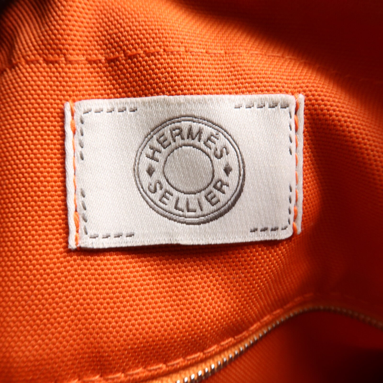 HERMES 【激減優惠】帆布Sac De Pansage Groom銀扣手挽肩背兩用袋Green