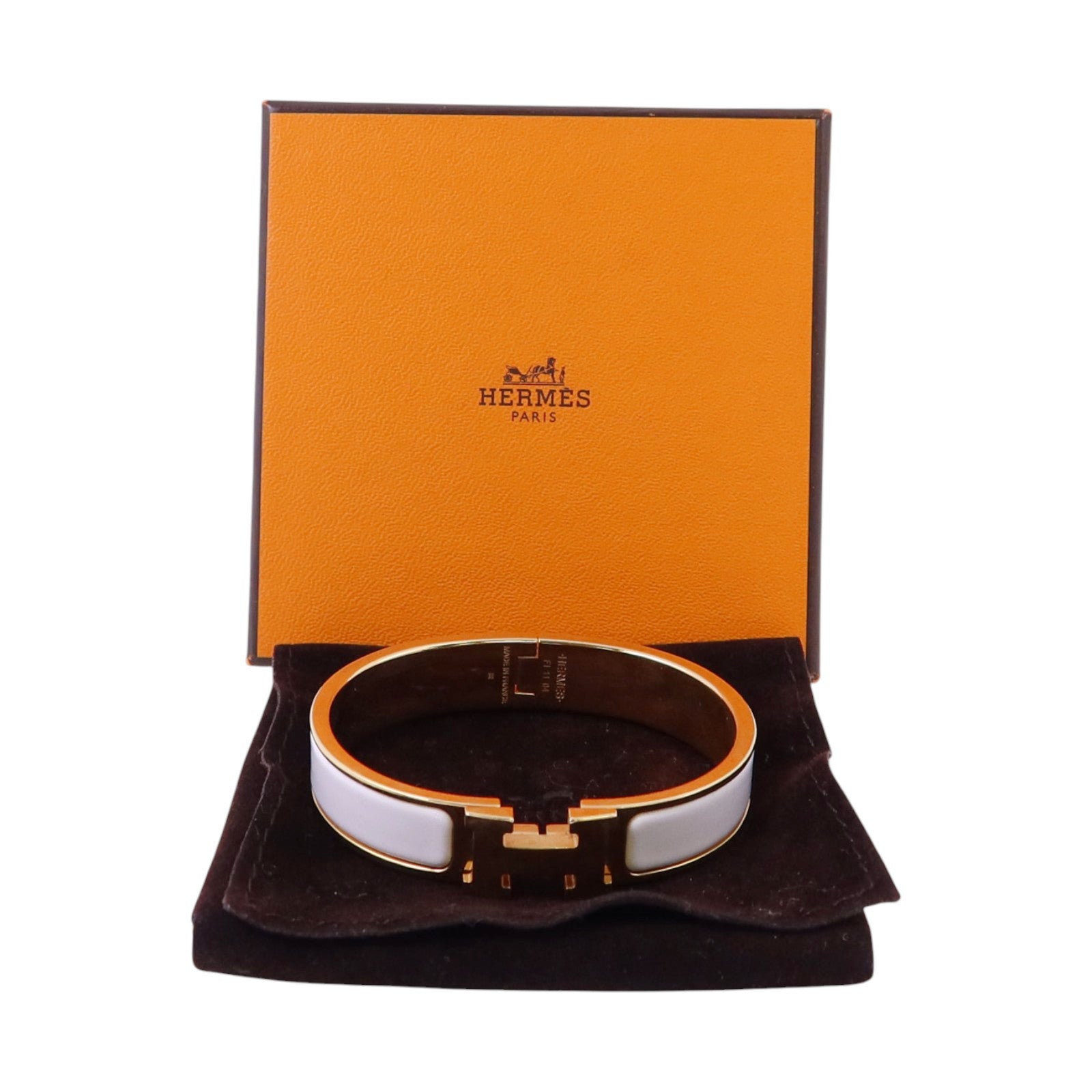 HERMES 金屬/琺瑯Clic H Bracelet金扣手鏈