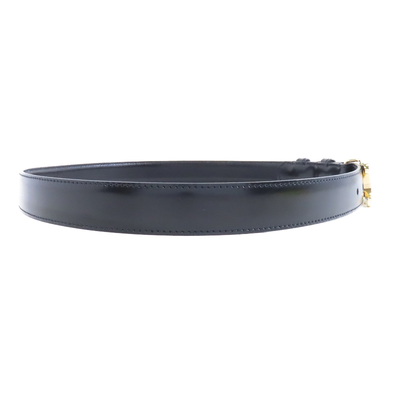 CELINE 牛皮皮革Belt 75cm金扣皮帶黑色