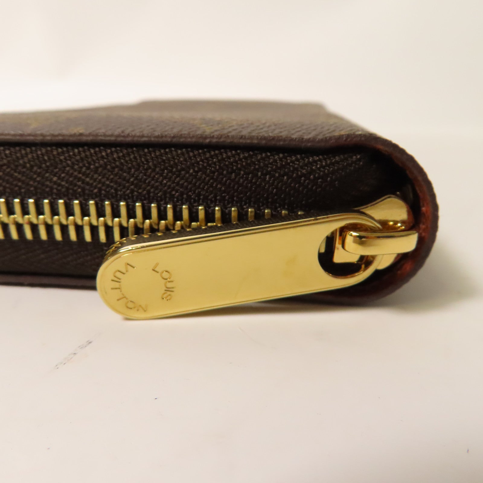 LOUIS VUITTON Monogram Zipper Long Wallet金扣長錢包棕色