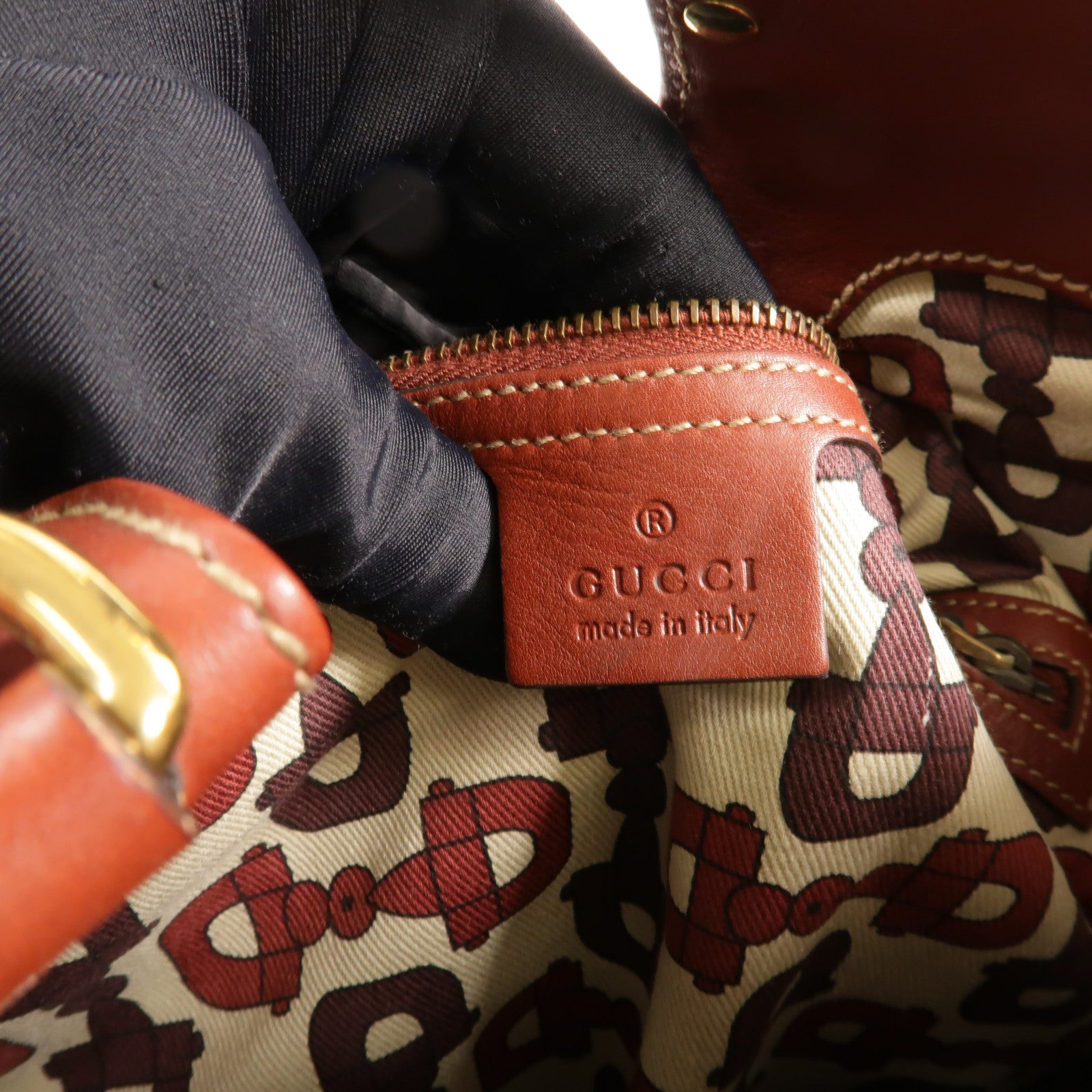 GUCCI 牛皮皮革Guccissima Handbag手挽袋