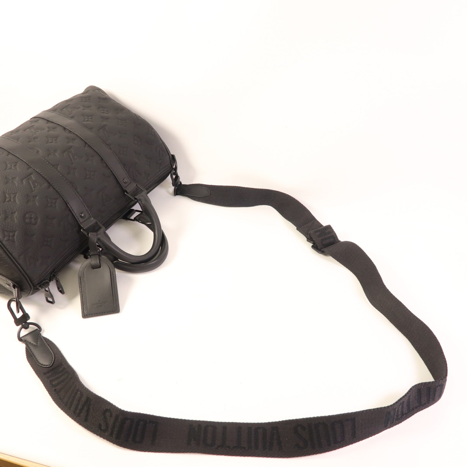 LOUIS VUITTON Monogram Taurillon Keepall Bandouliere35手挽肩背兩用袋