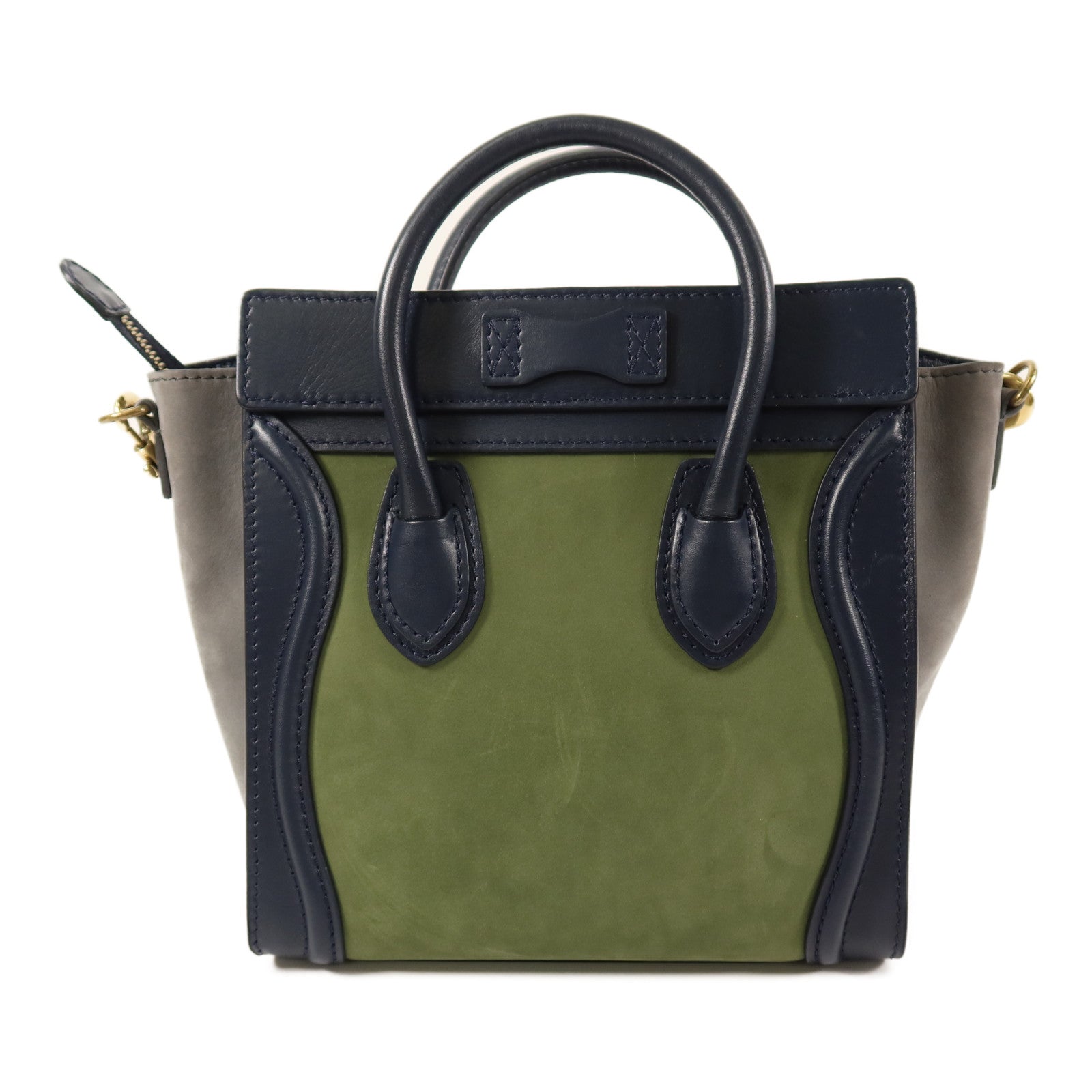 CELINE 麂皮/牛皮皮革Nano Luggage手挽肩背兩用袋