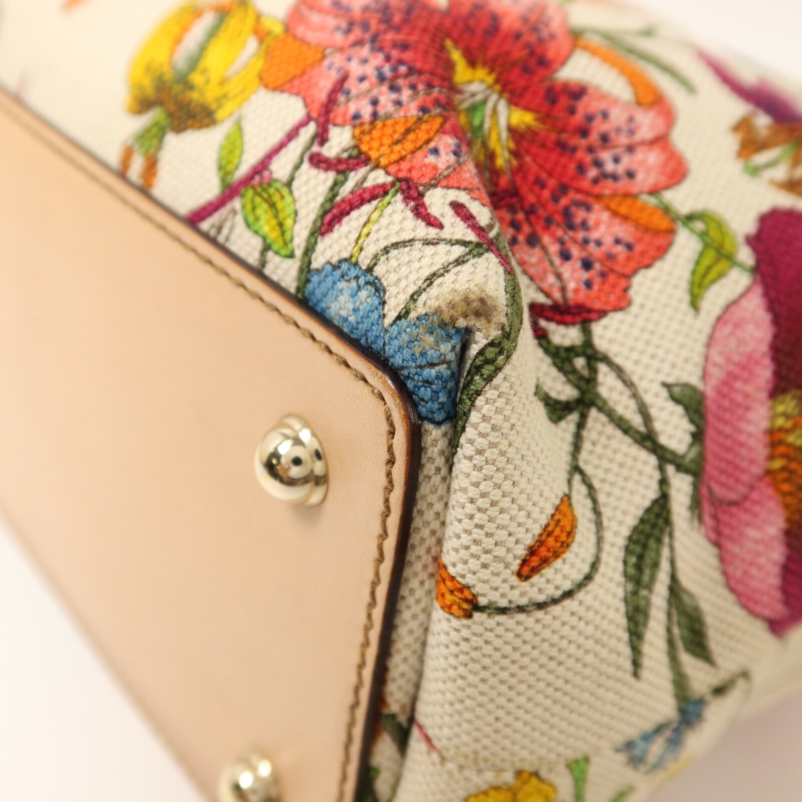 GUCCI 帆布Hand Bag金扣手挽袋