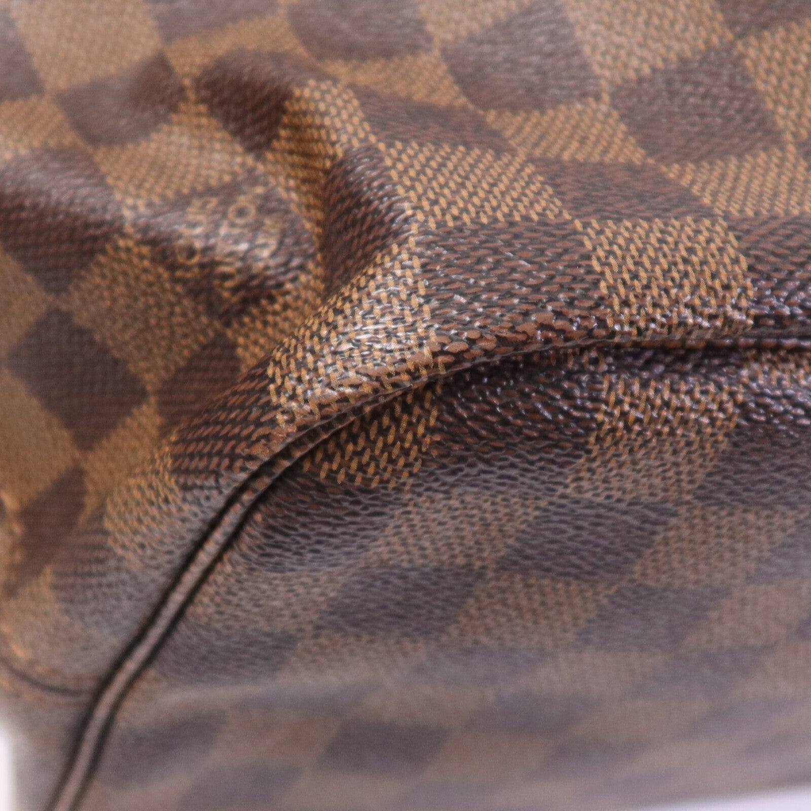 LOUIS VUITTON Damier Neverfull MM金扣手挽袋