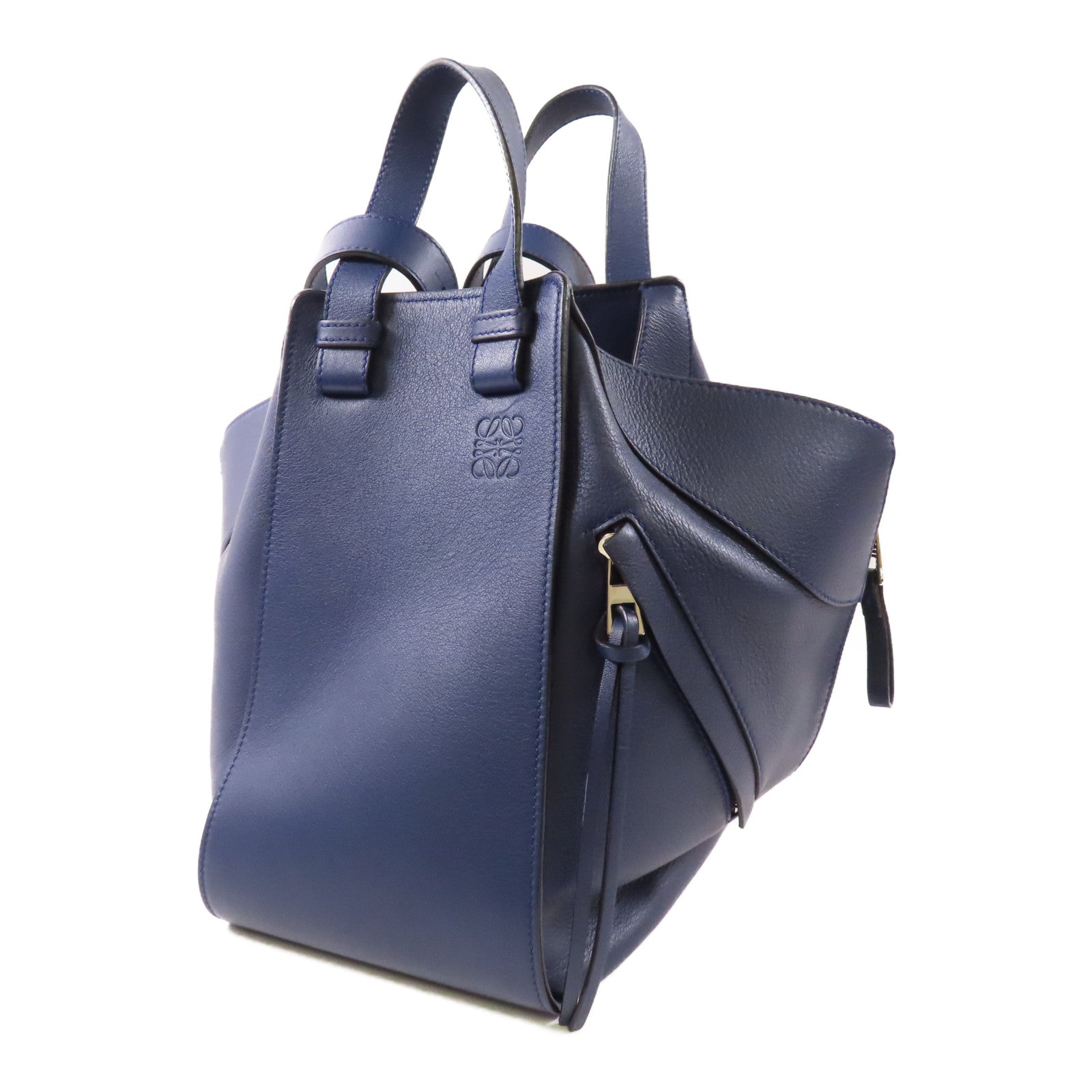 LOEWE 牛皮皮革Hammock銀扣肩背袋