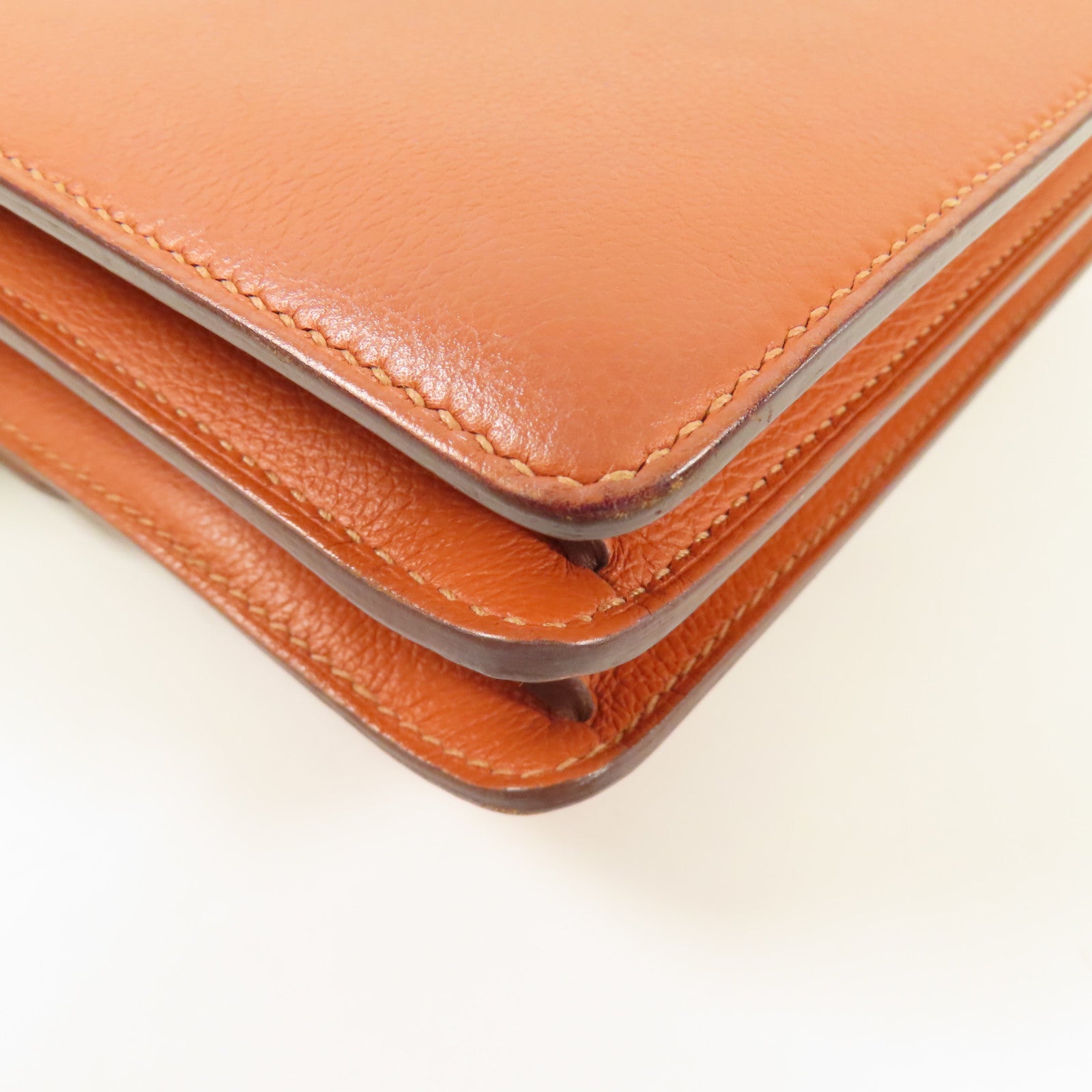 HERMES 【激減優惠】Evercolor皮革Mini Roulis金扣肩背袋Terre Battue/Capucine