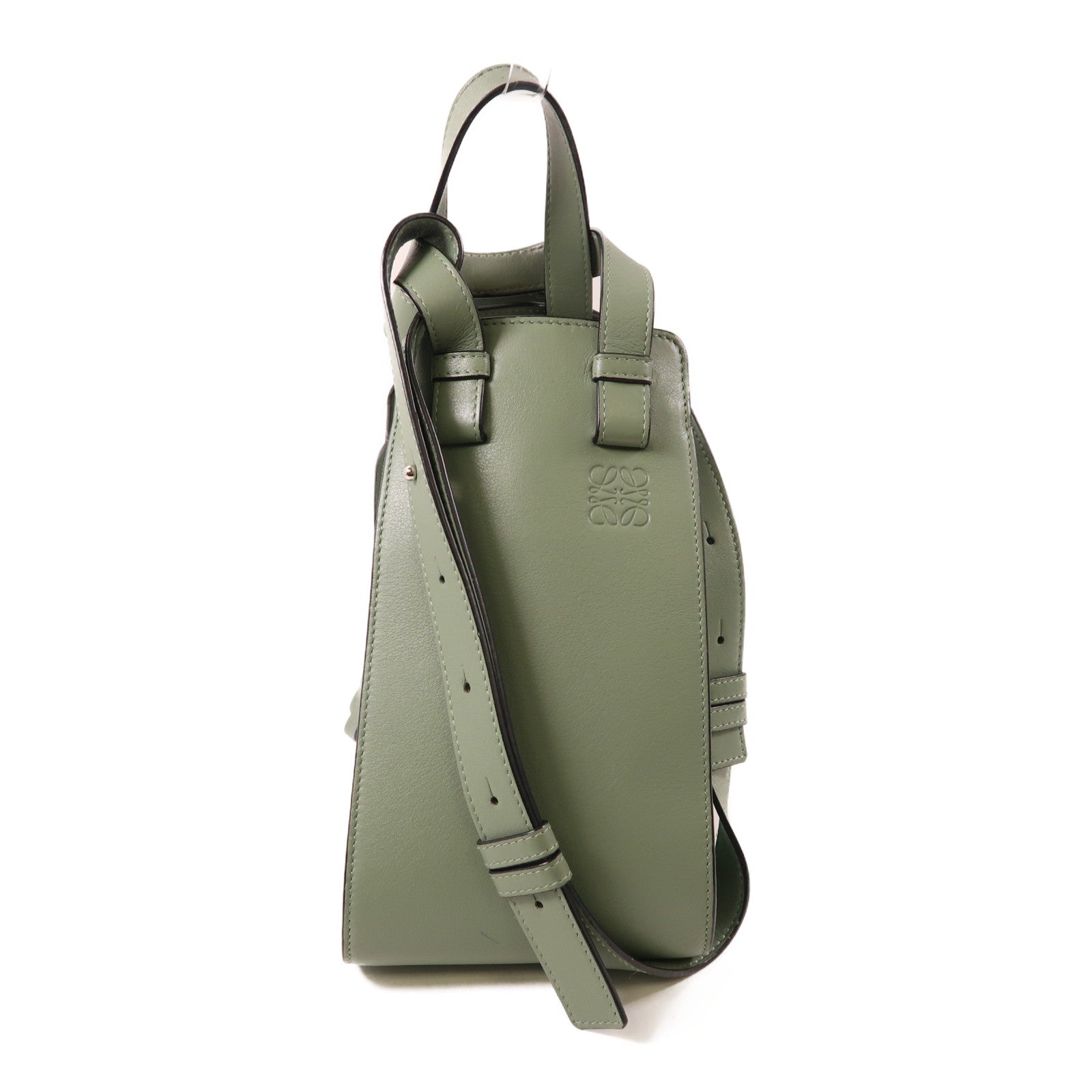 LOEWE 牛皮皮革Hammock銀扣肩背袋