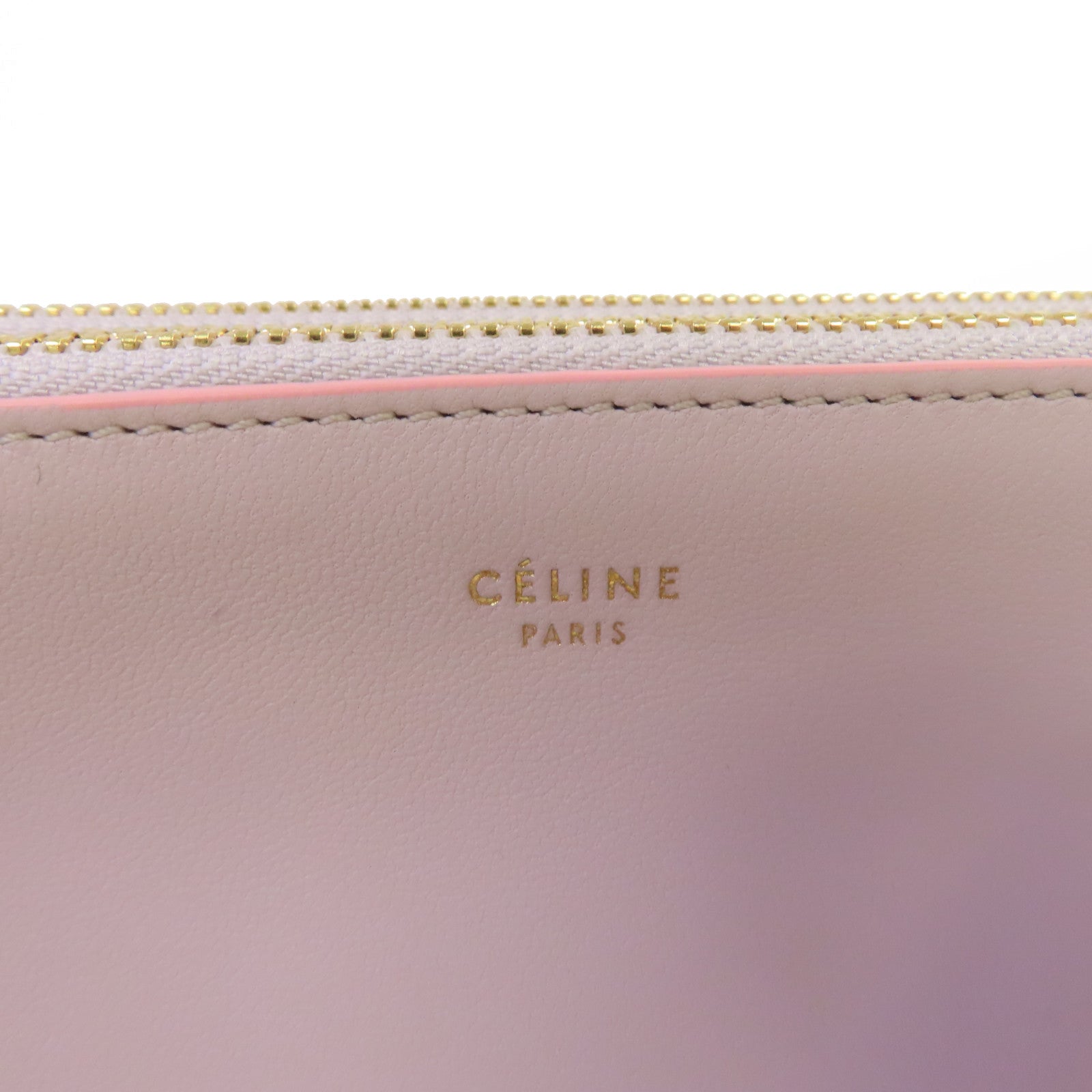 CELINE 牛皮皮革Trio Shoulder Bag金扣肩背袋淺紫色