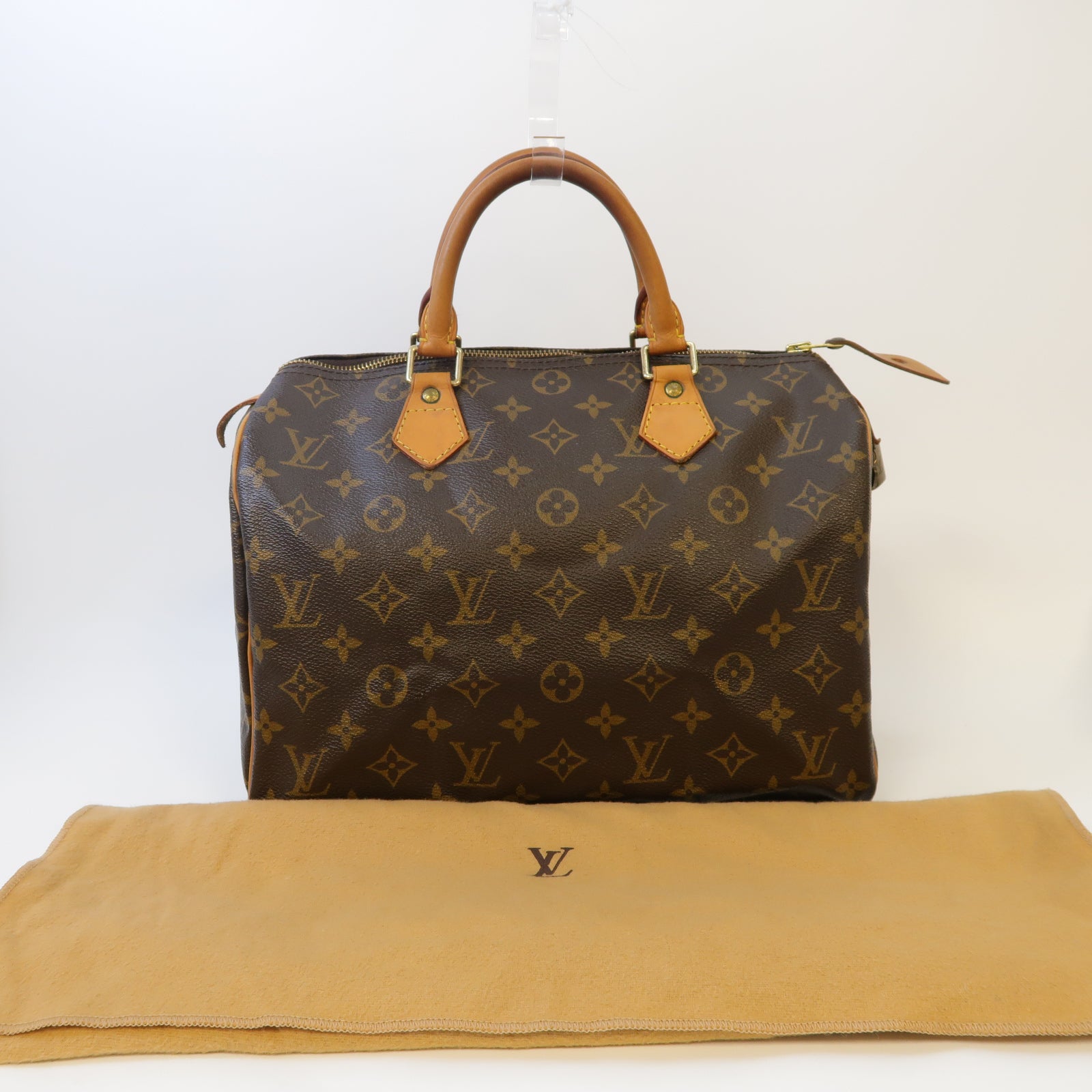 LOUIS VUITTON 【激減優惠】Monogram Speedy 30金扣手挽袋啡色