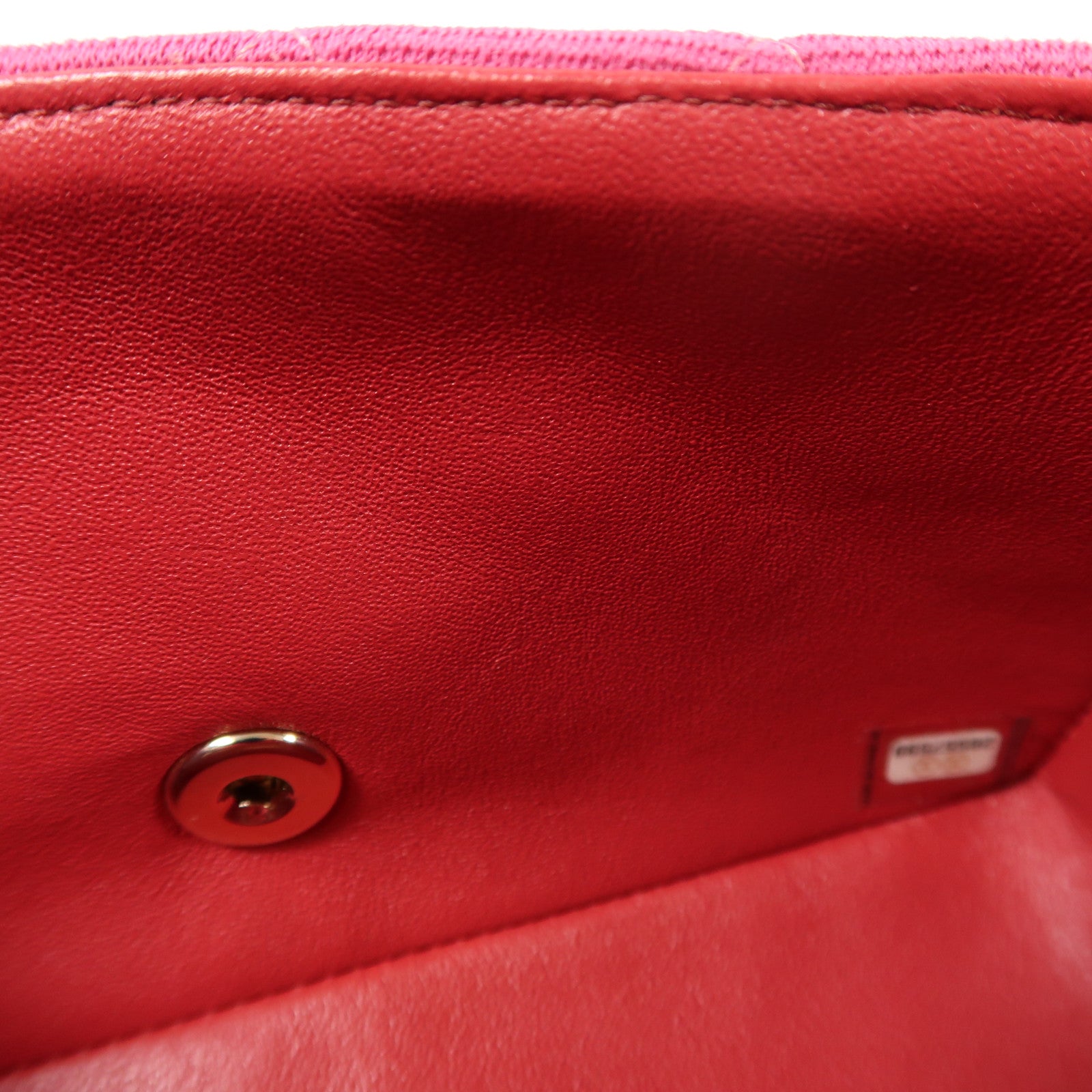 CHANEL 棉質Mini Classic 20金扣鏈帶肩背袋