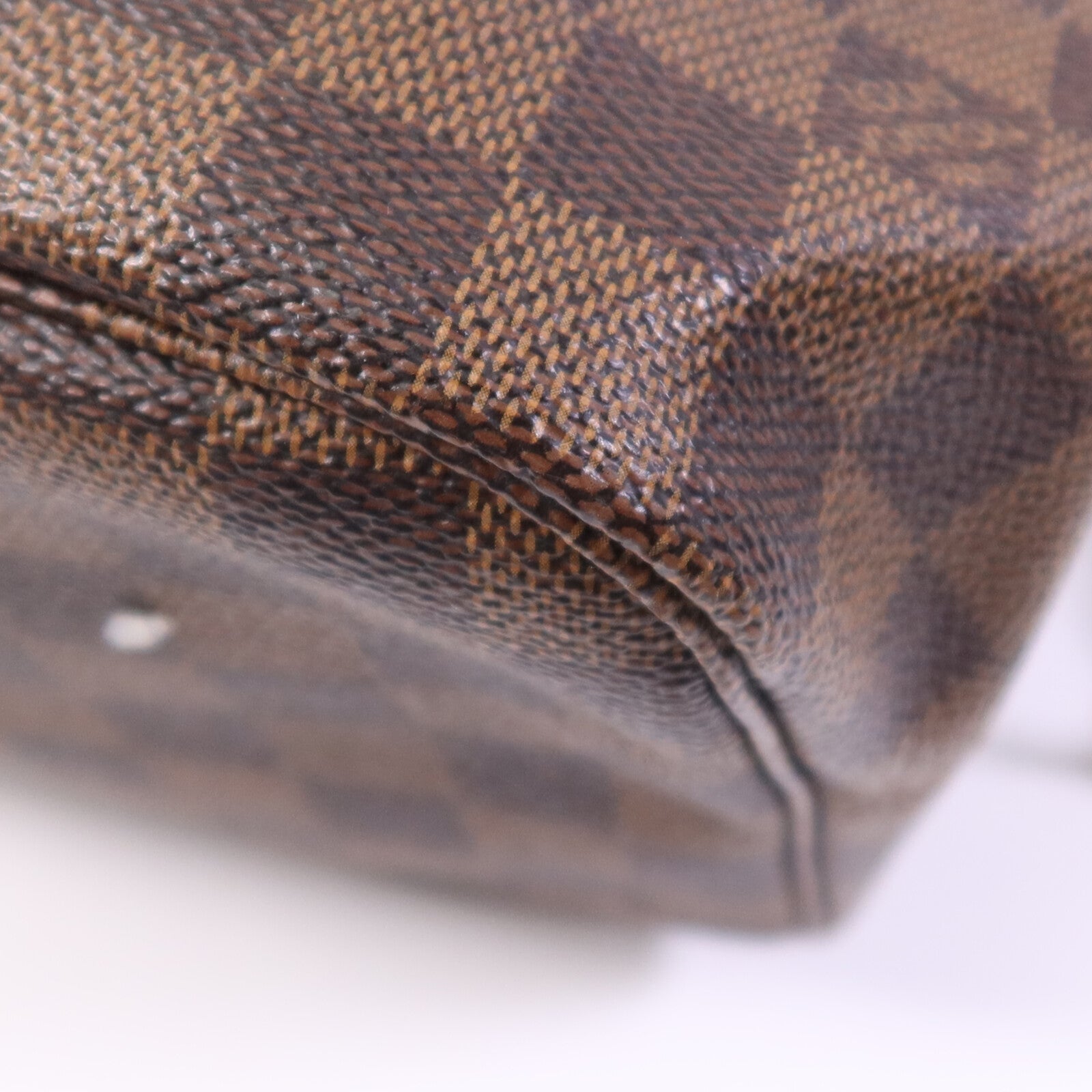 LOUIS VUITTON Damier Neverfull MM金扣手挽袋
