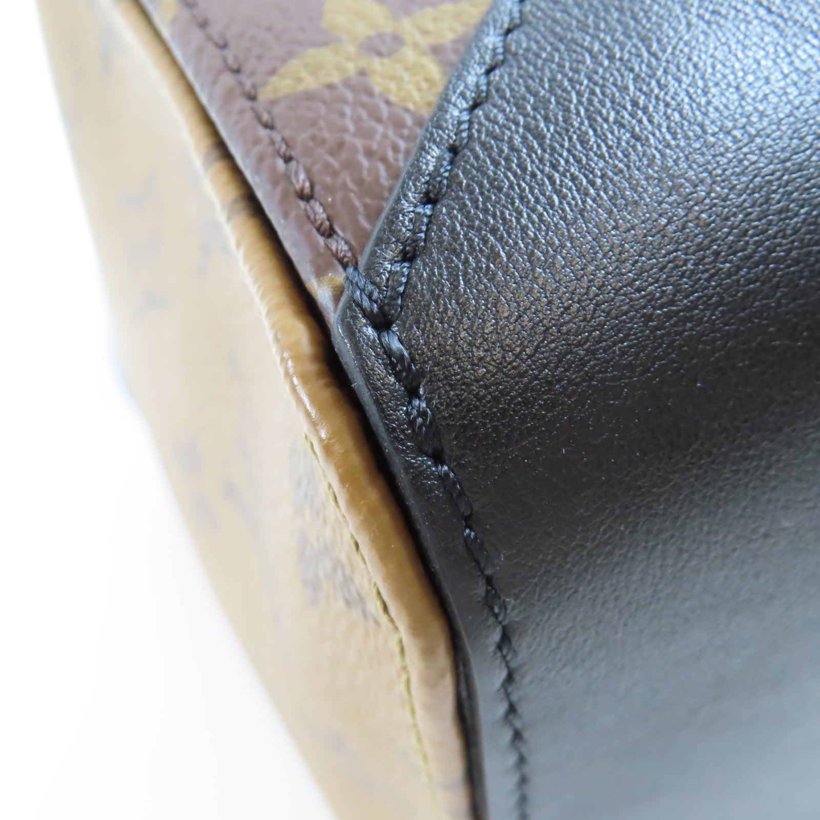 LOUIS VUITTON Monogram Reverse Square Bag金扣手挽肩背兩用袋棕色