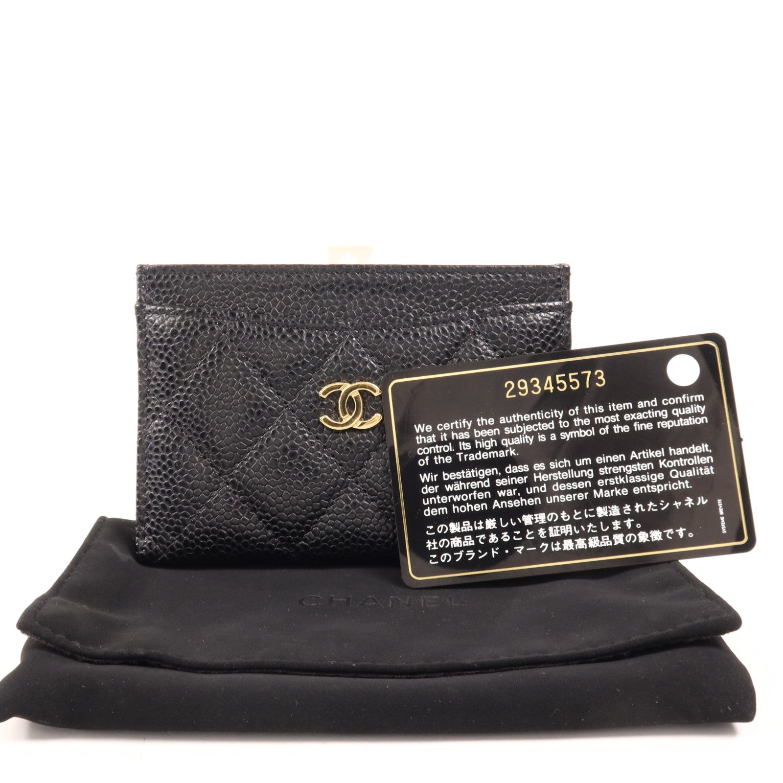 CHANEL 牛皮皮革Card Case金扣卡片套