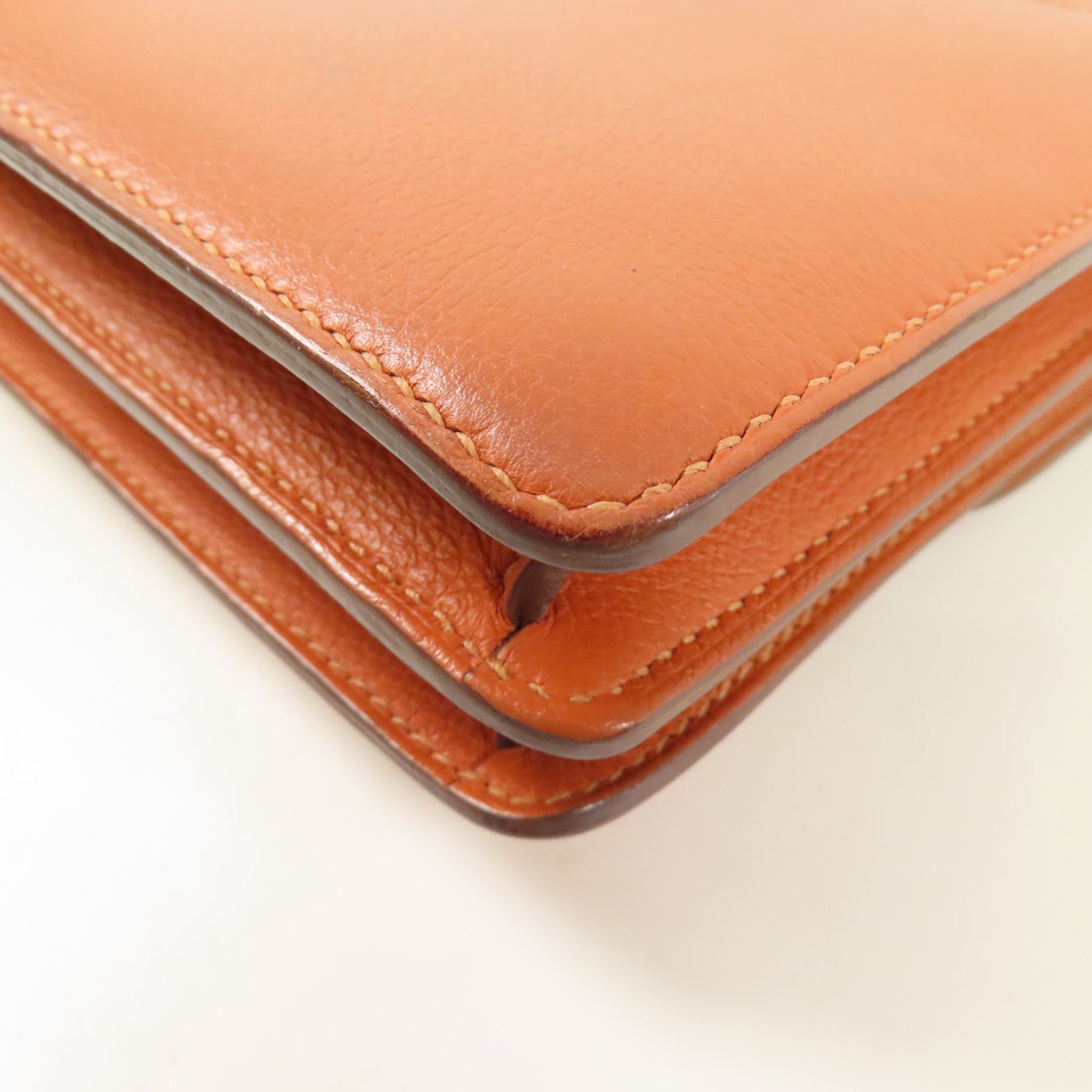 HERMES 【激減優惠】Evercolor皮革Mini Roulis金扣肩背袋Terre Battue/Capucine