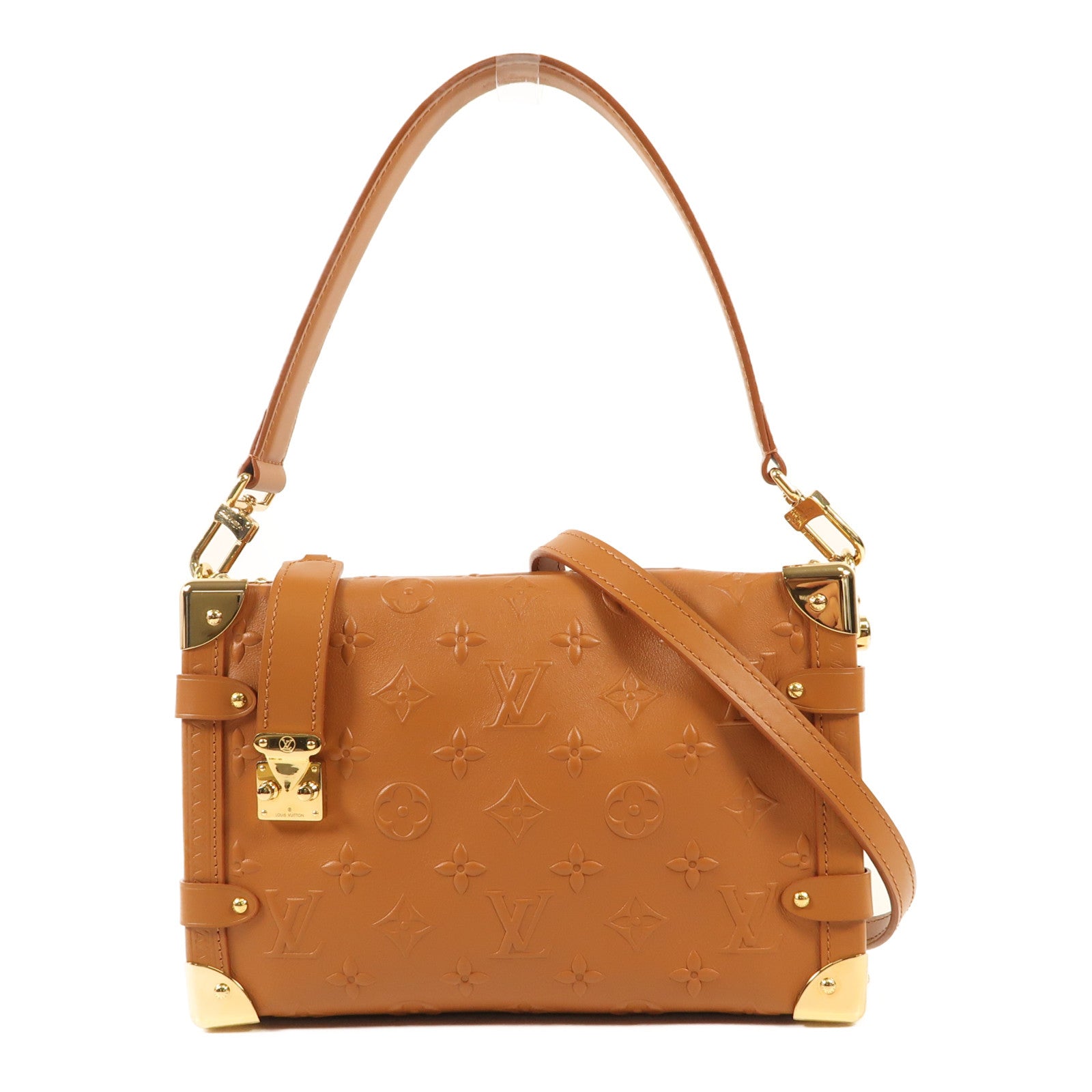 LOUIS VUITTON Monogram Empreinte Side Trunk金扣手挽肩背兩用袋