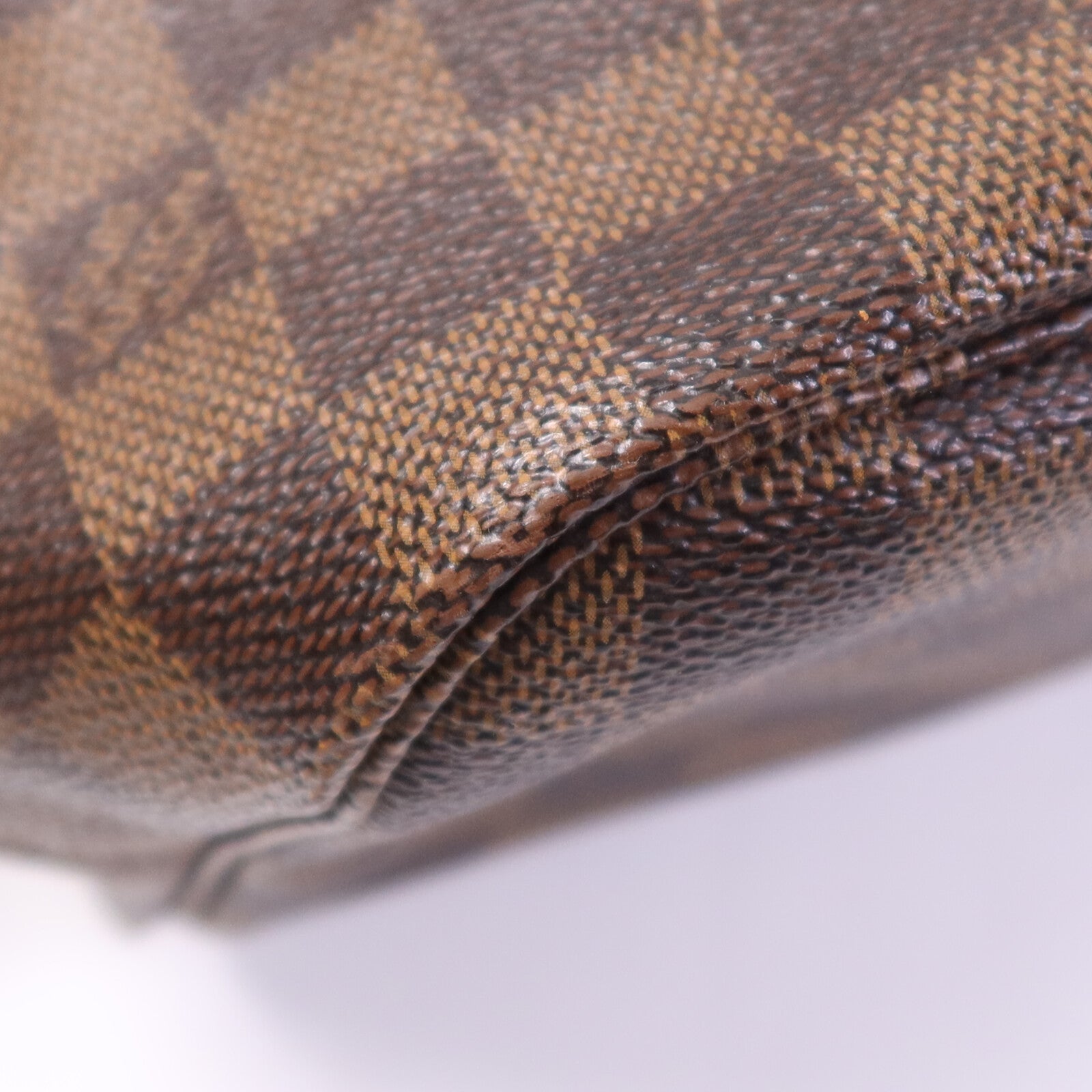 LOUIS VUITTON Damier Neverfull MM金扣手挽袋