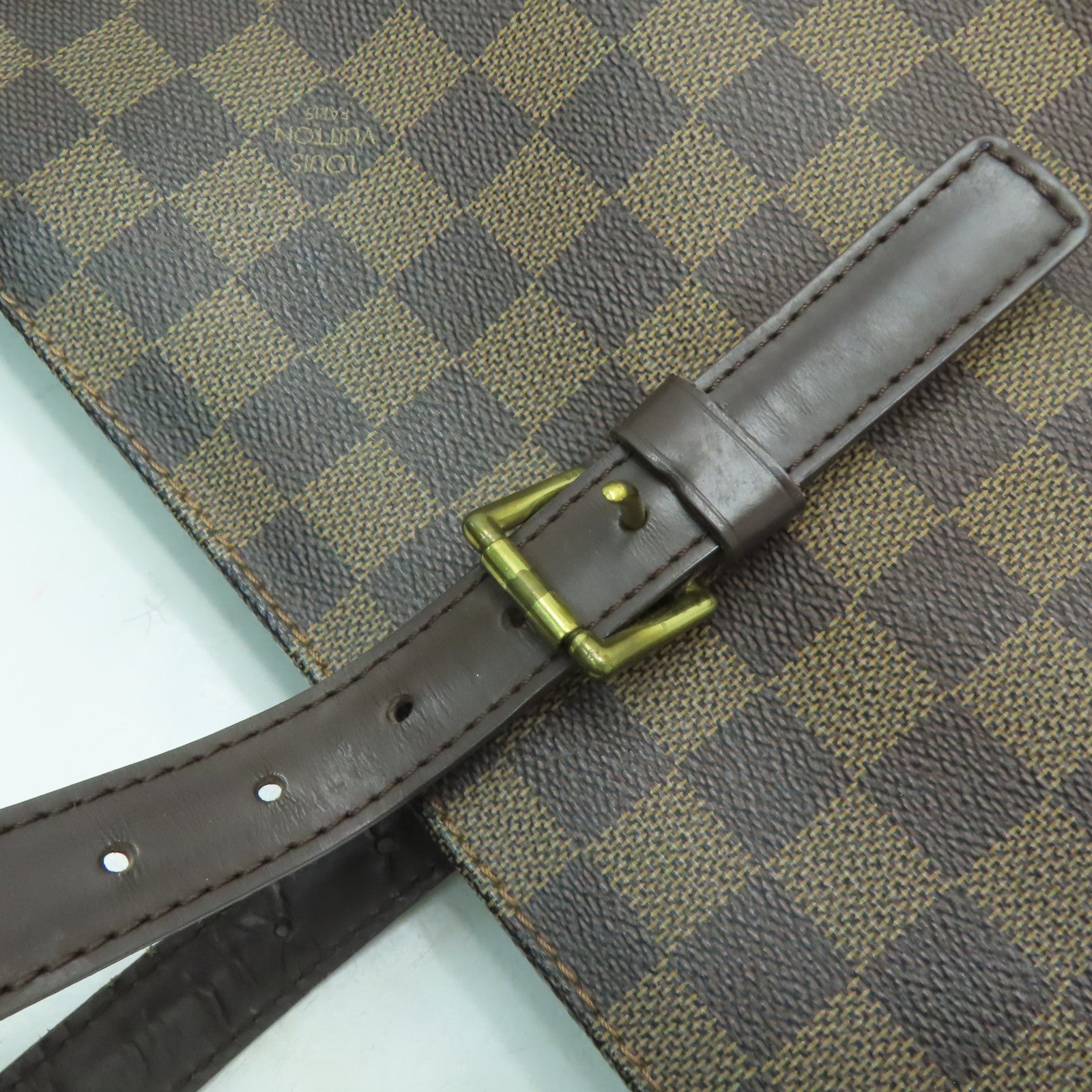 LOUIS VUITTON **【激減優惠】Damier Chelsea金扣肩背袋啡色