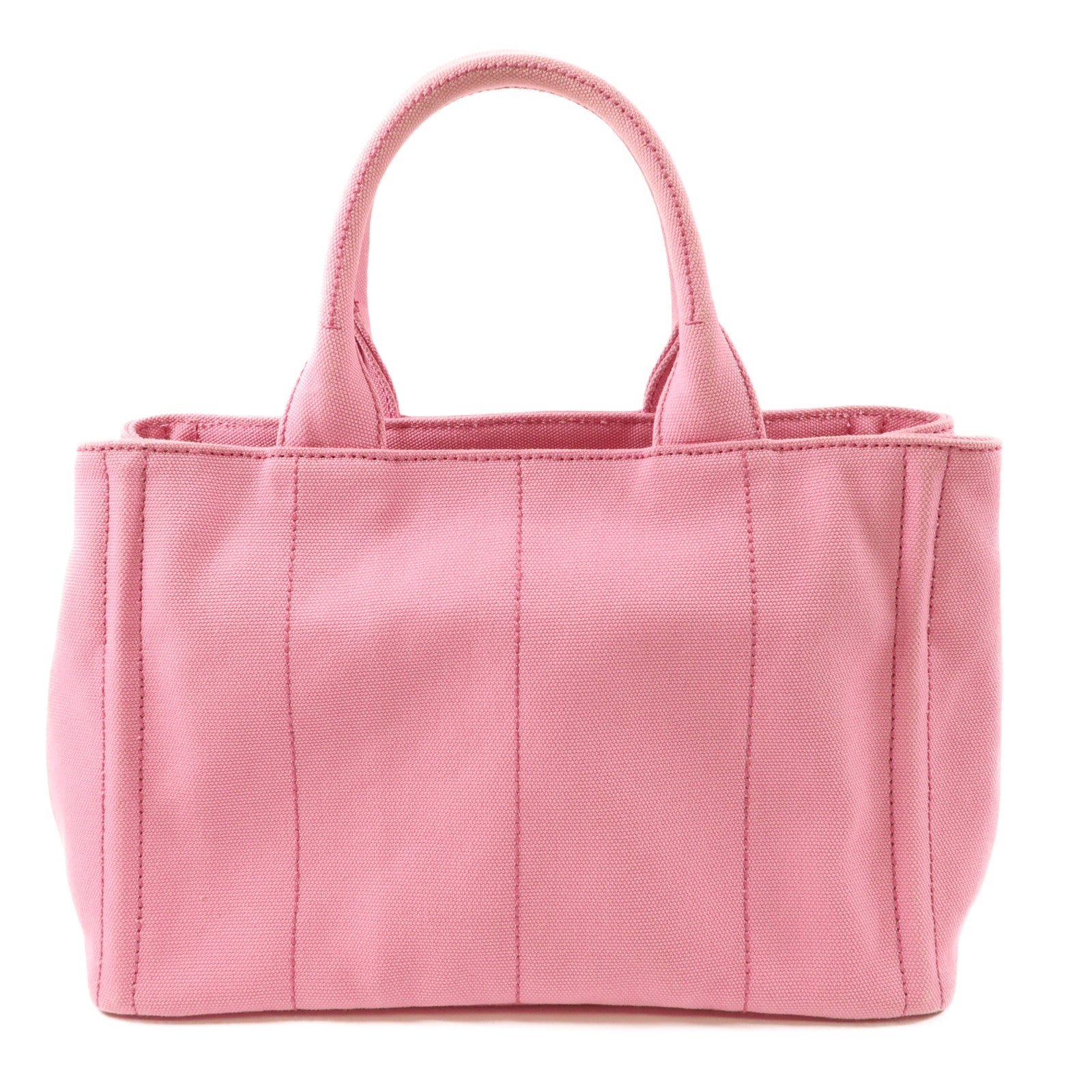 PRADA 帆布Mini Canapa Tote Bag金扣手挽袋粉紅色