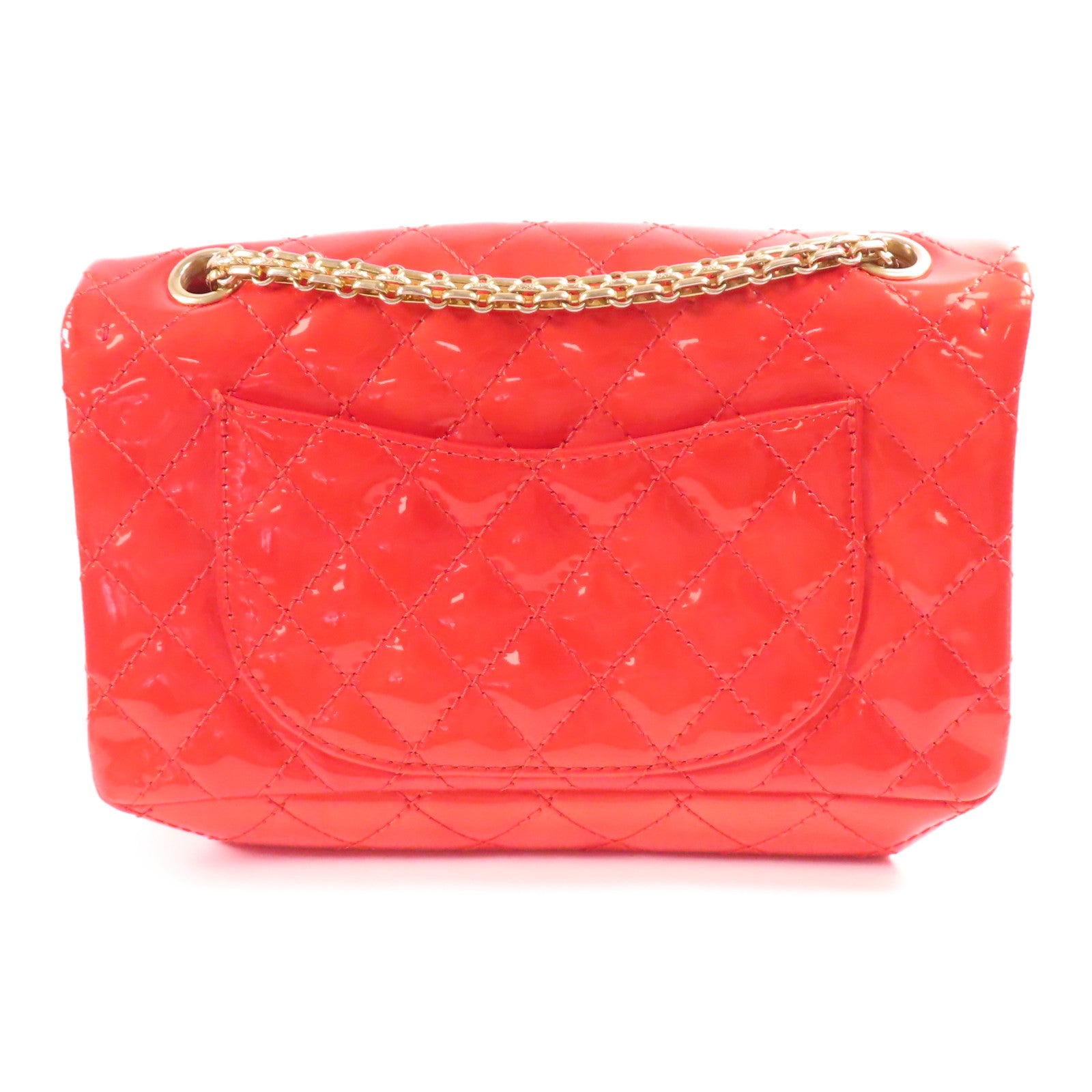 CHANEL 漆皮皮革2.55金扣鏈帶肩背袋