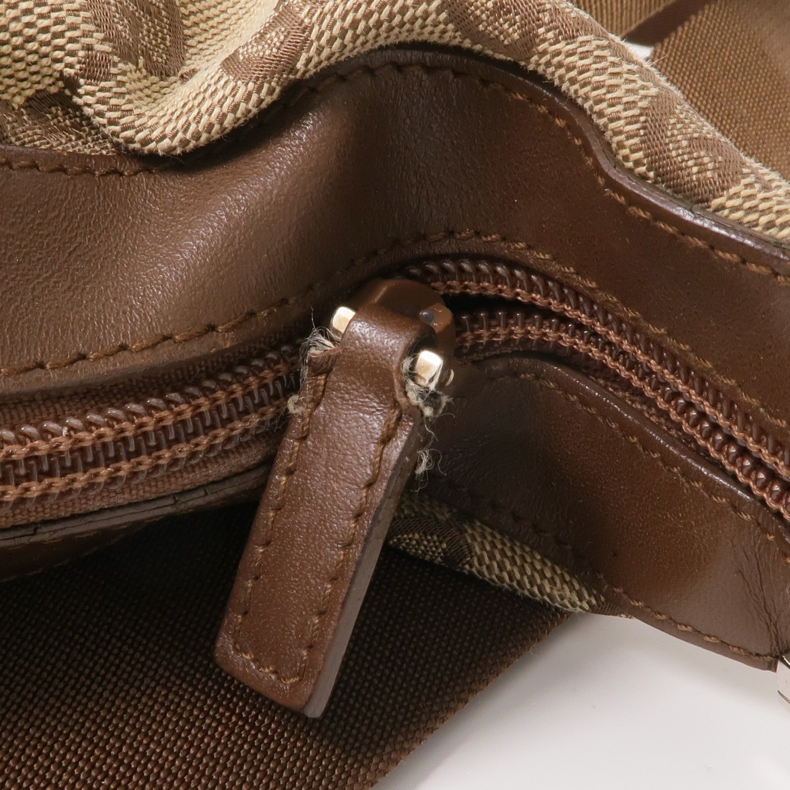 GUCCI 帆布Shoulder Bag銀扣肩背袋