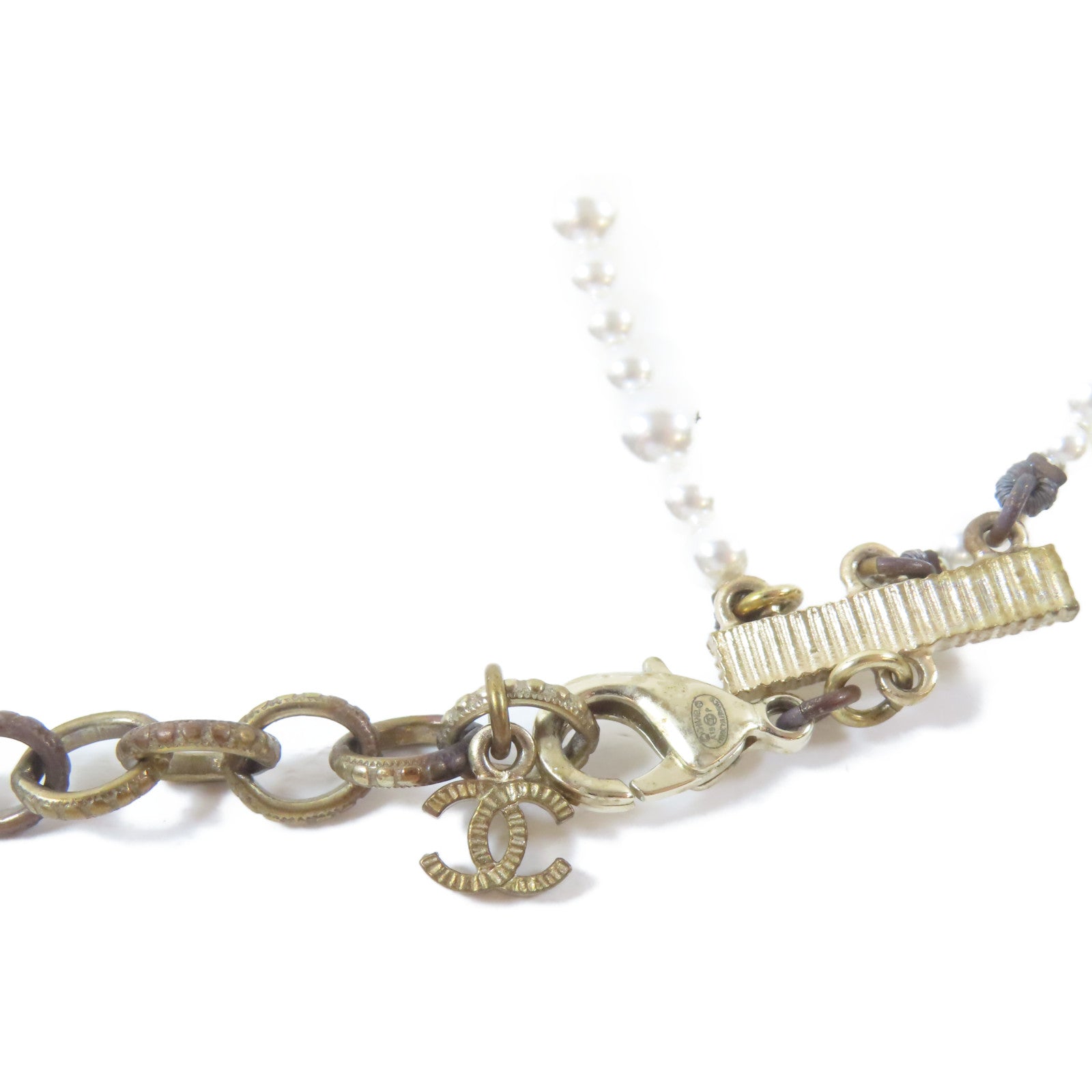 CHANEL 金屬Flower Choker項鍊白色