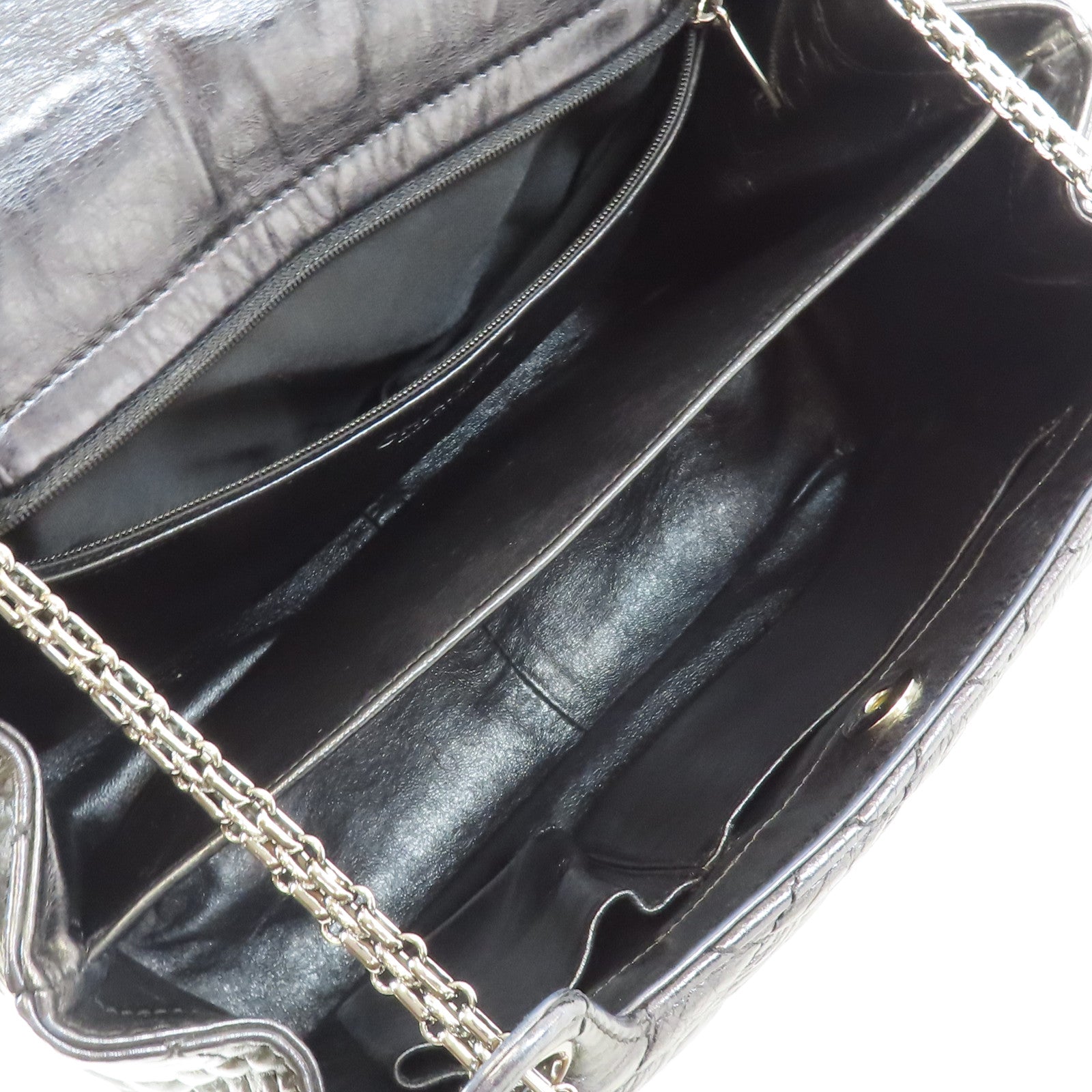 CHANEL CC SHW Chain Shoulder Bag Calfskin Leather Black