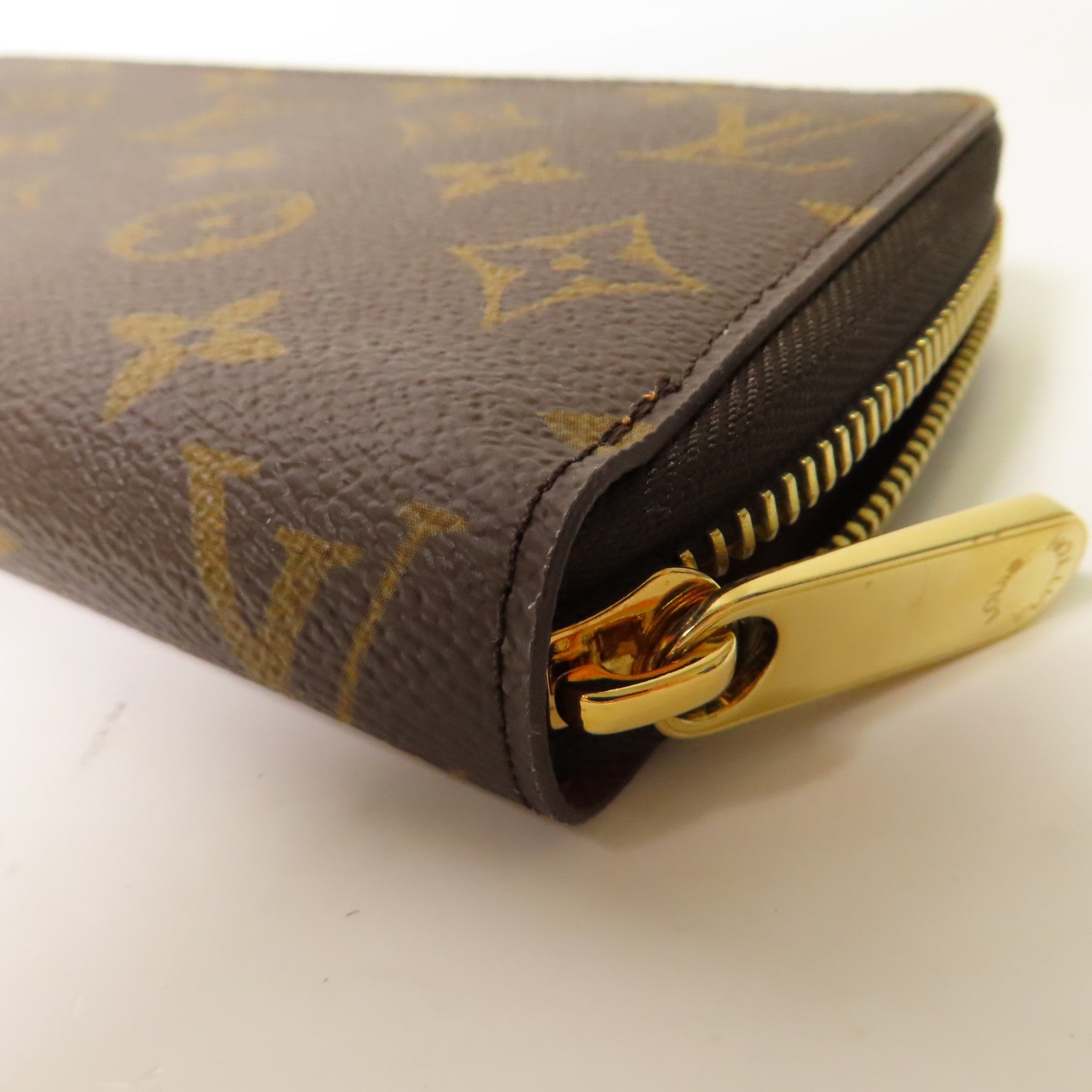 LOUIS VUITTON Monogram Zipper Long Wallet金扣長錢包棕色