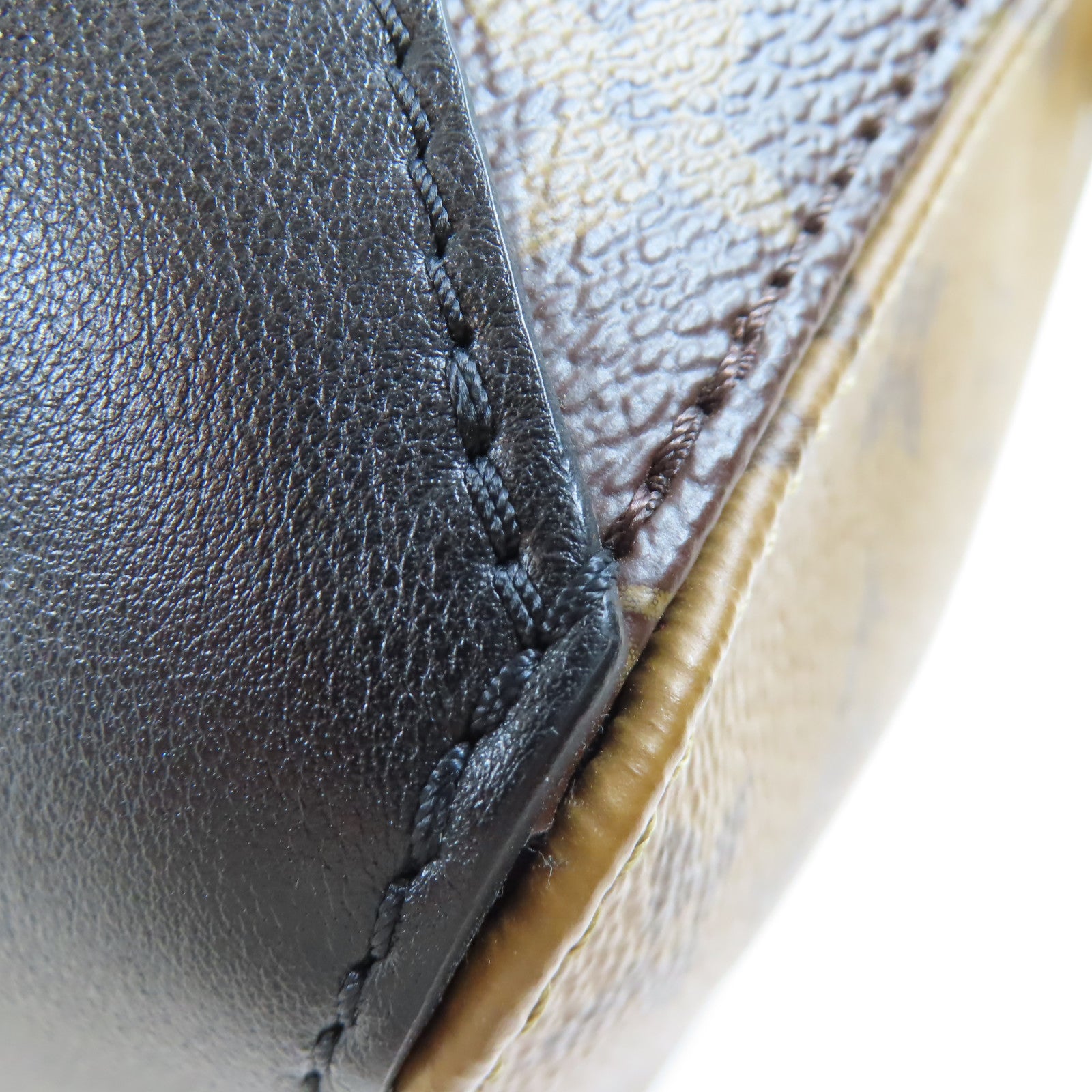 LOUIS VUITTON Monogram Reverse Square Bag金扣手挽肩背兩用袋棕色