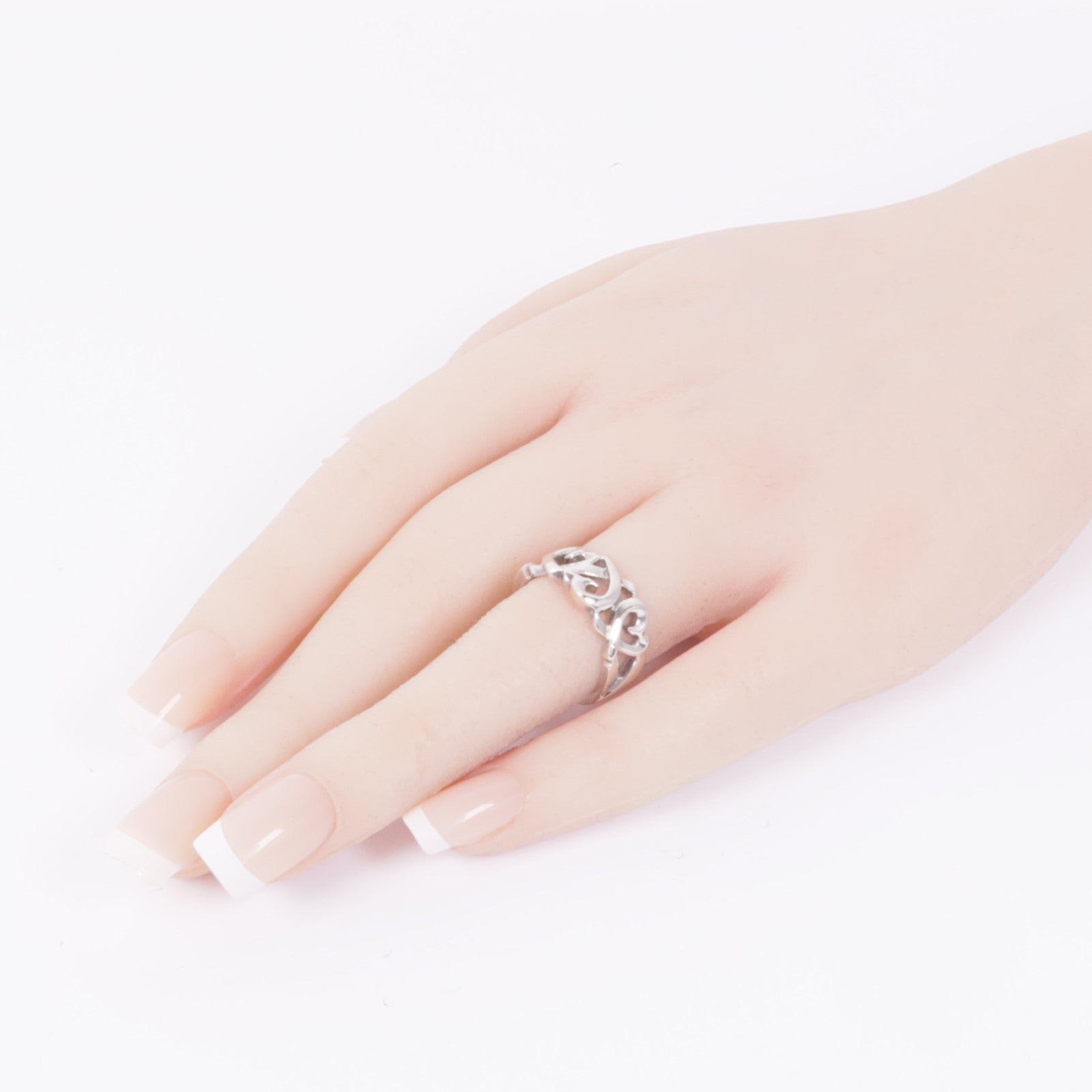 TIFFANY＆CO 925純銀Loving Heart Band Ring戒指US#6