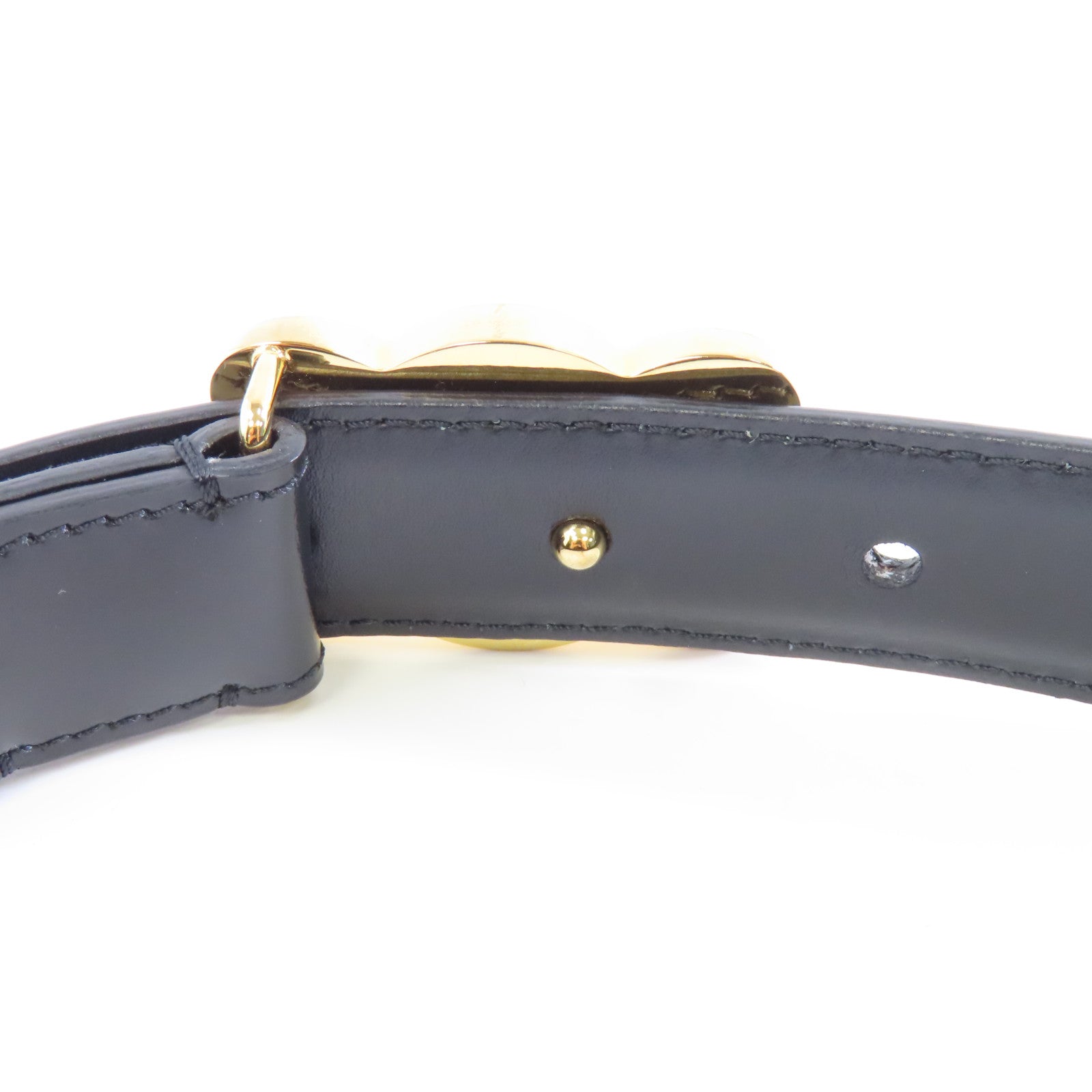 CELINE 牛皮皮革Belt 75cm金扣皮帶黑色