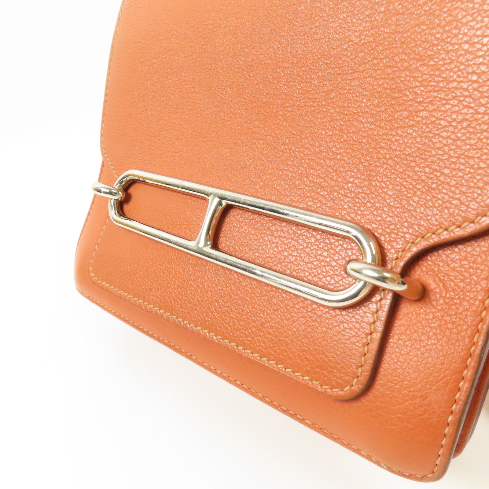 HERMES 【激減優惠】Evercolor皮革Mini Roulis金扣肩背袋Terre Battue/Capucine