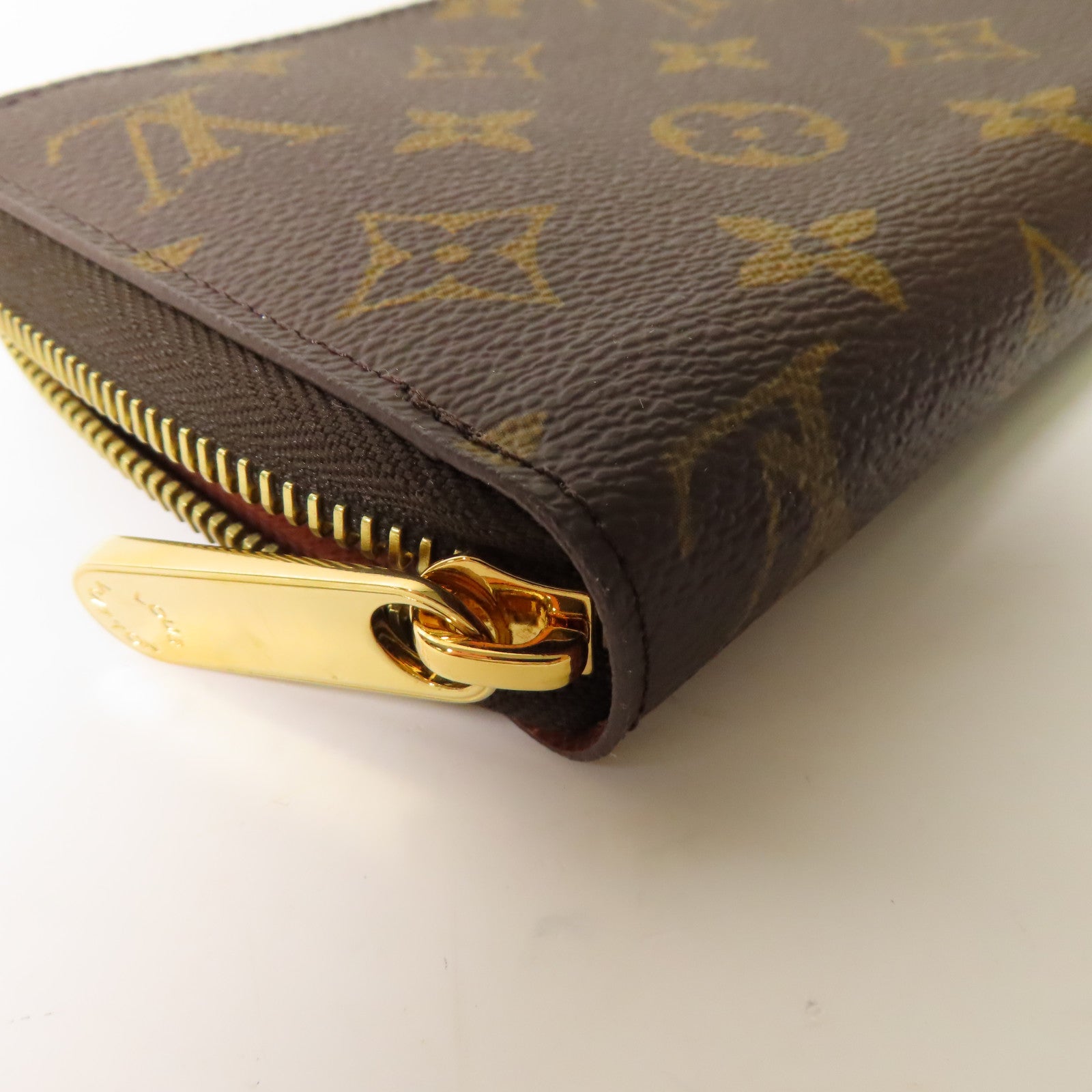 LOUIS VUITTON Monogram Zipper Long Wallet金扣長錢包棕色